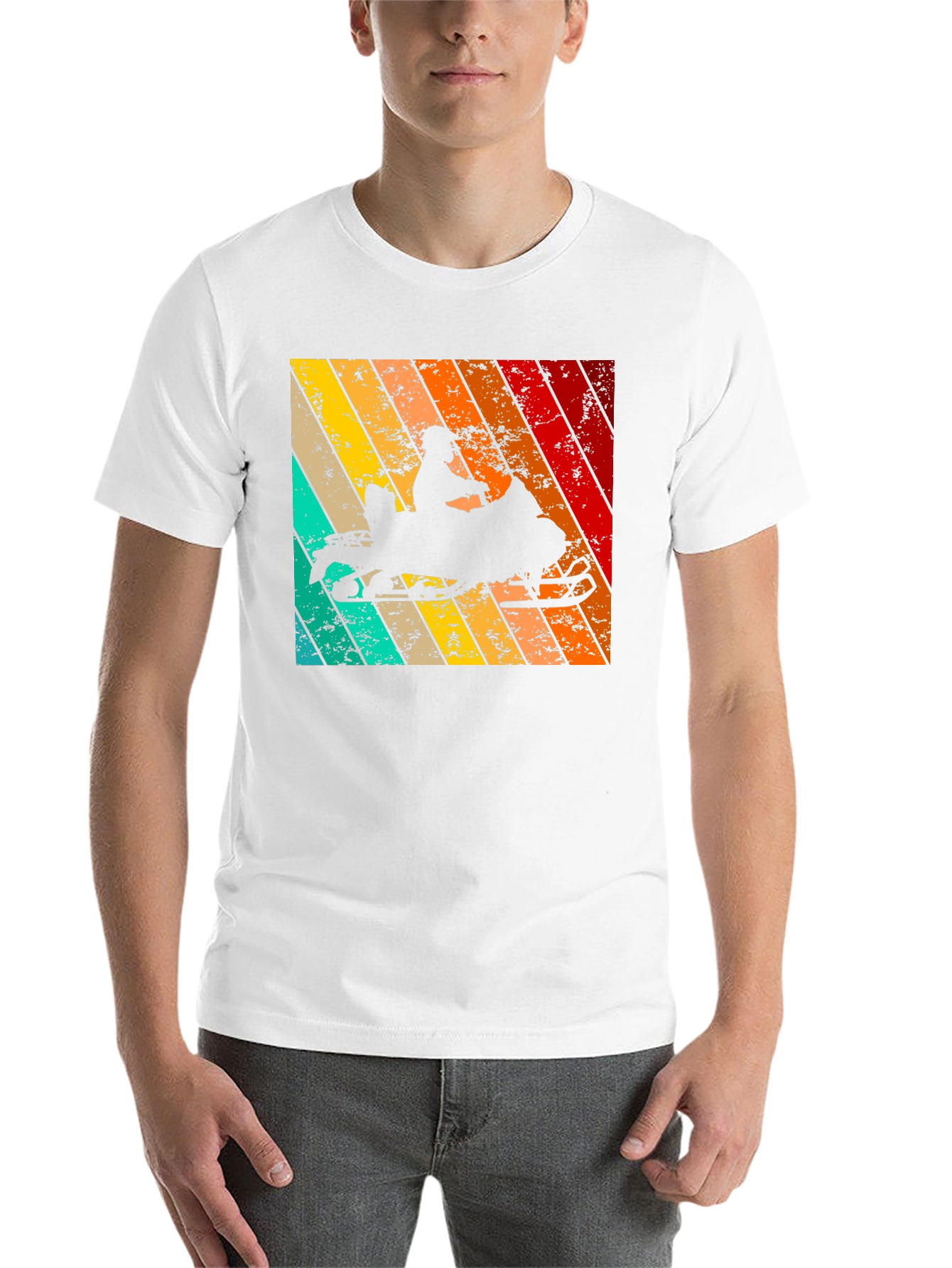 Black Retro Snowmobile T-Shirt | Vintage Style view 14