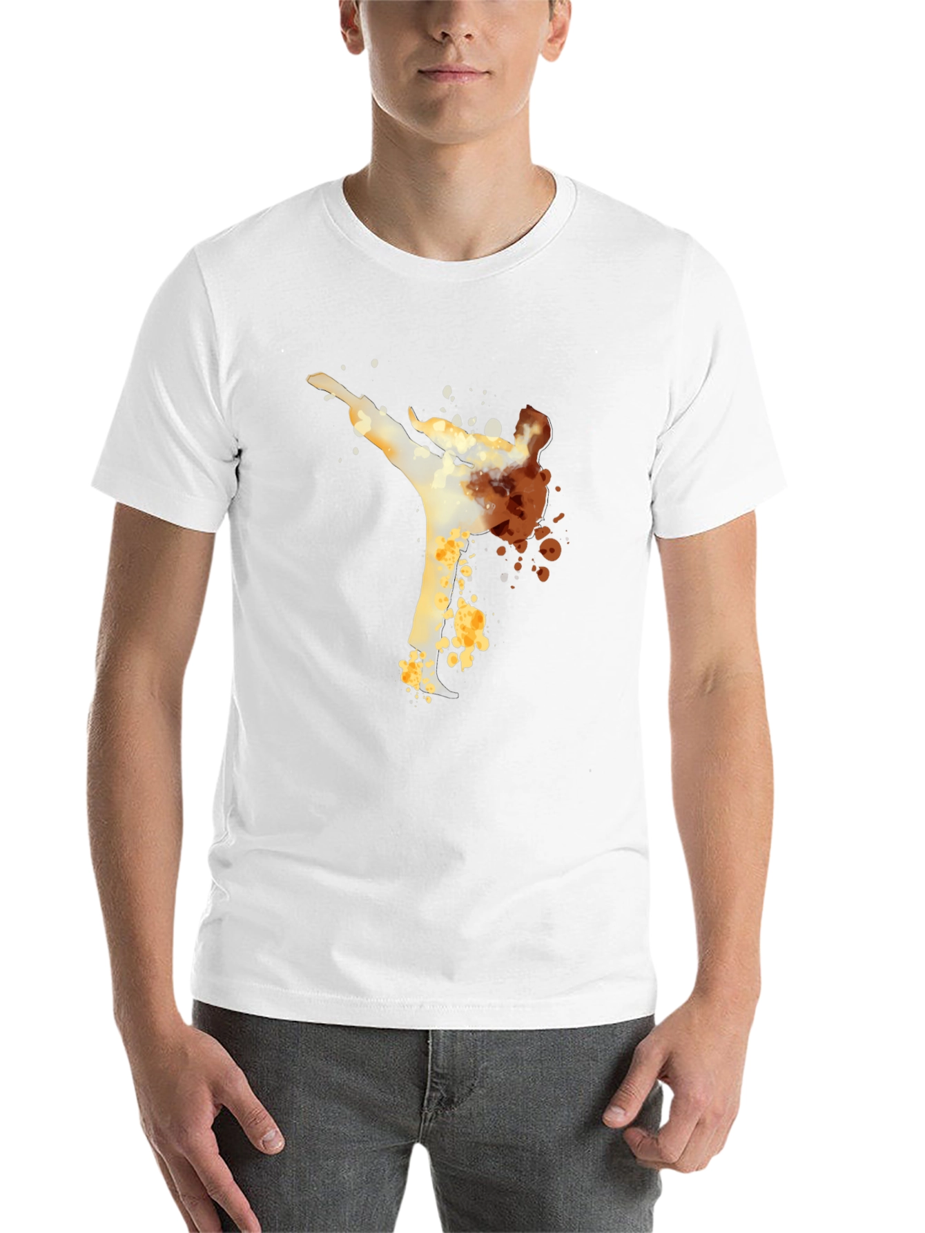 Black Abstract Karate Kick Graphic Tee - Modern Style view 14