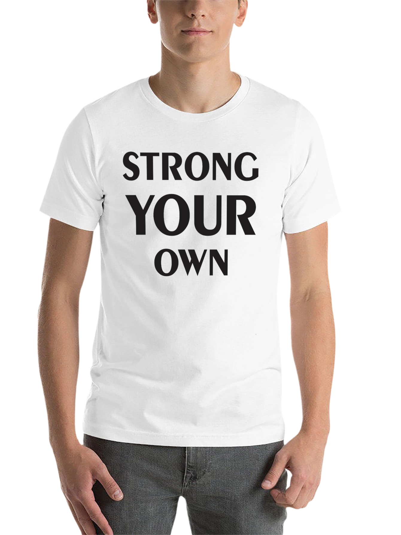 Black Men's Black Graphic Tee - Be Strong, Your Own view 14