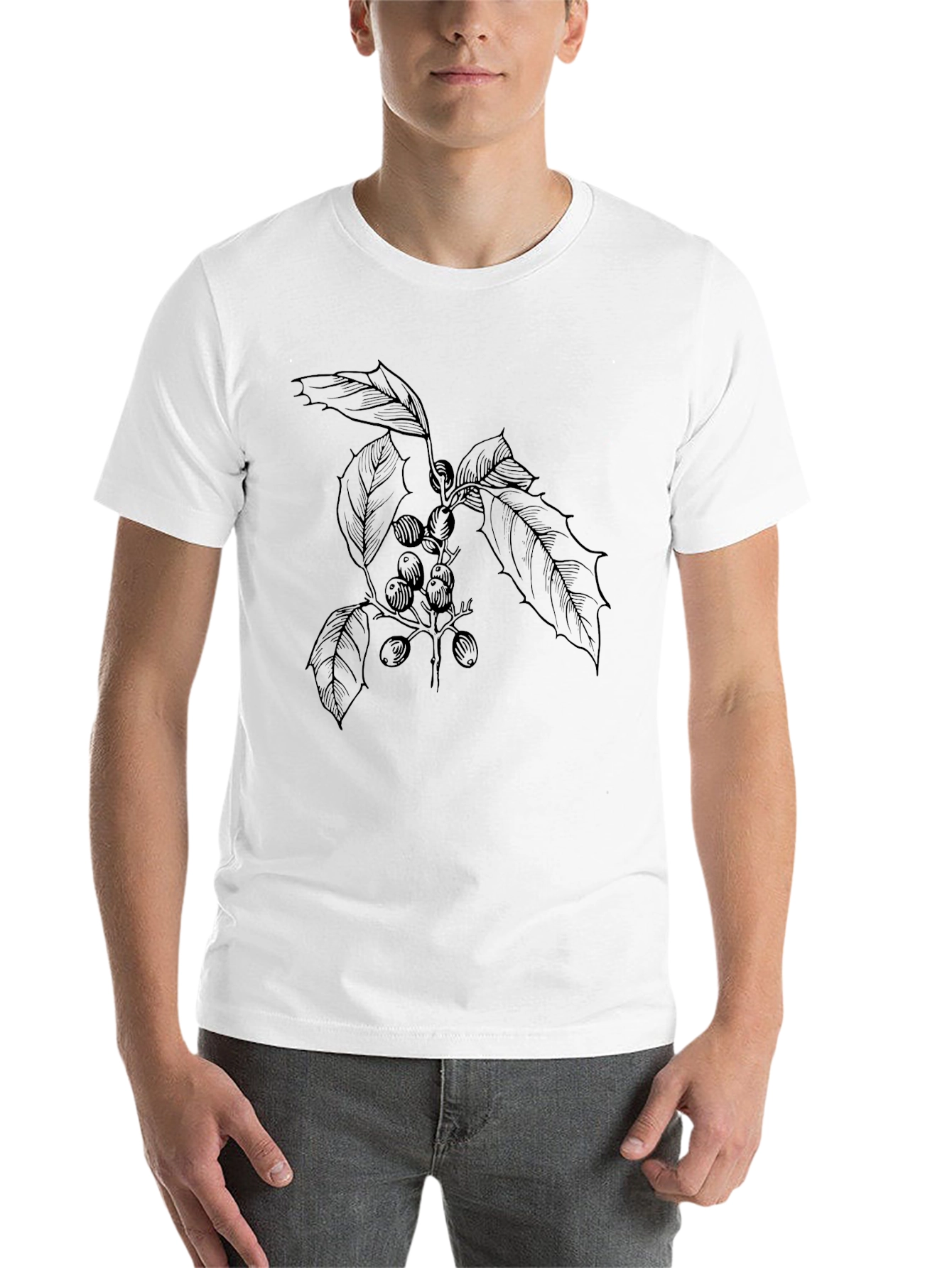 Black Botanical Sketch Graphic Tee - Unisex view 14