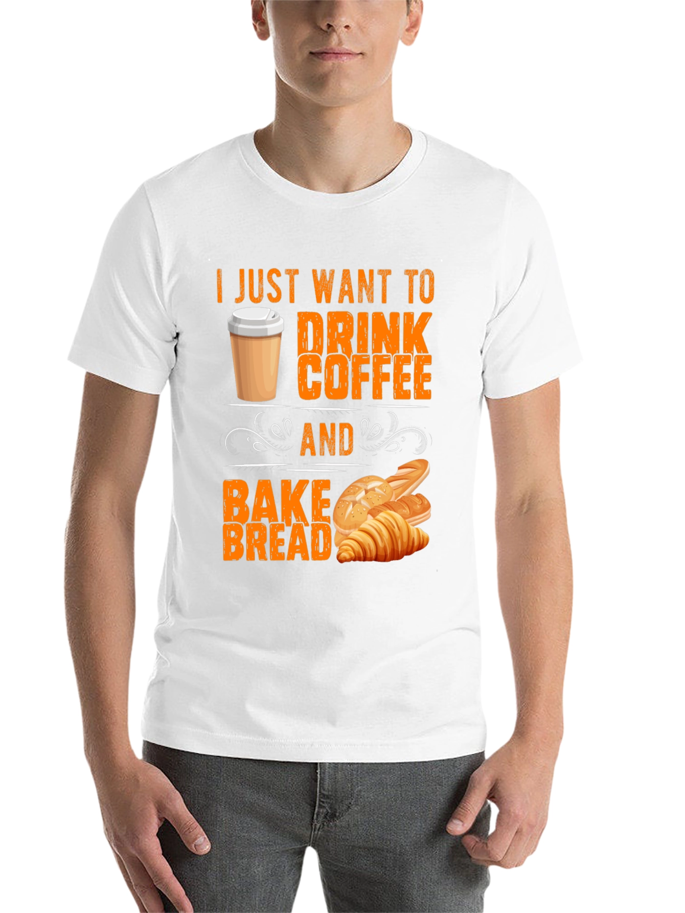 Black Coffee and Bake Bread T-Shirt view 14