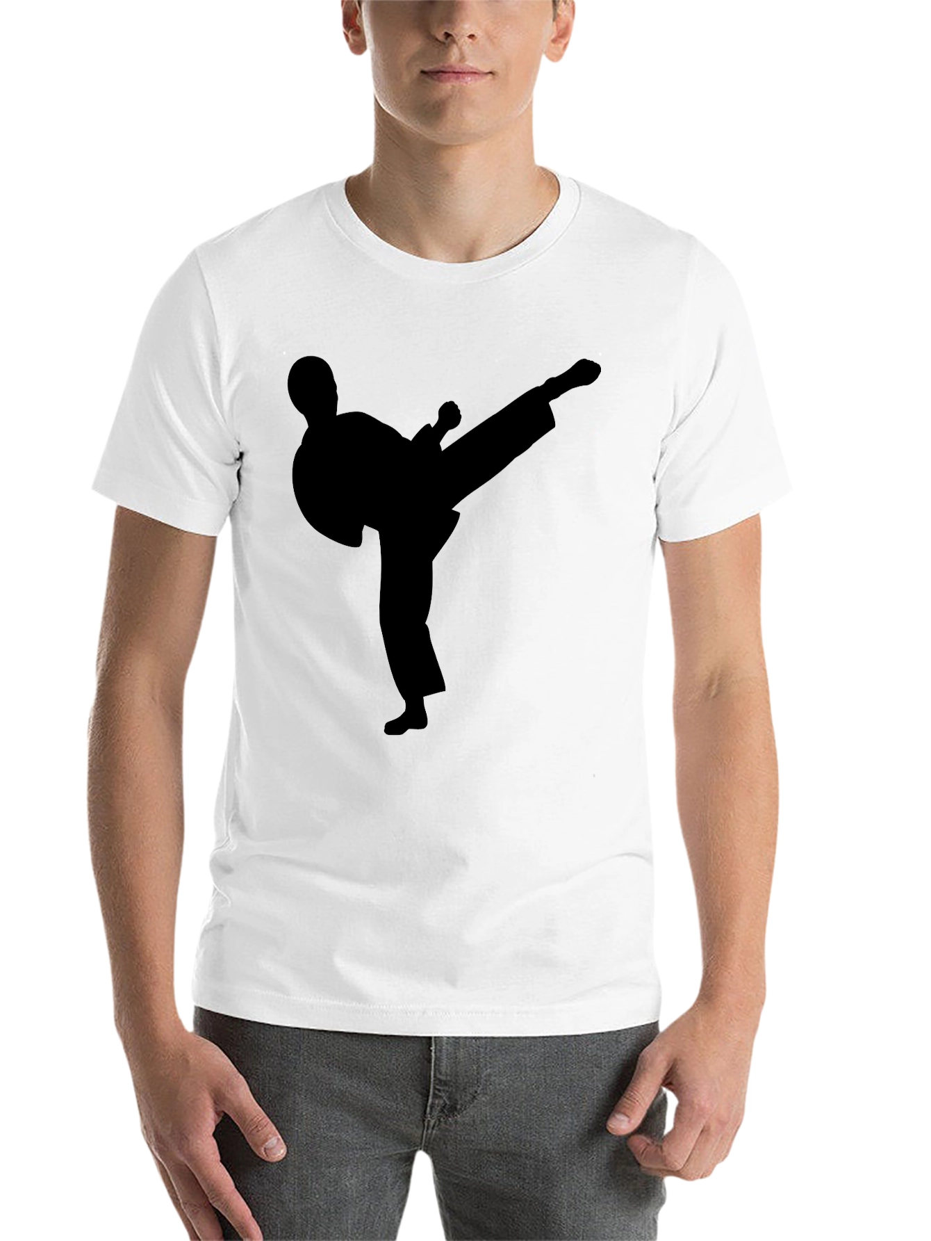 Black Martial Arts Silhouette T-Shirt - Black view 14