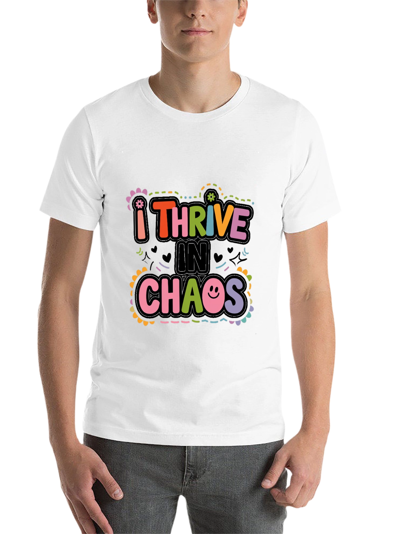 Black I Thrive in Chaos Graphic Tee view 14
