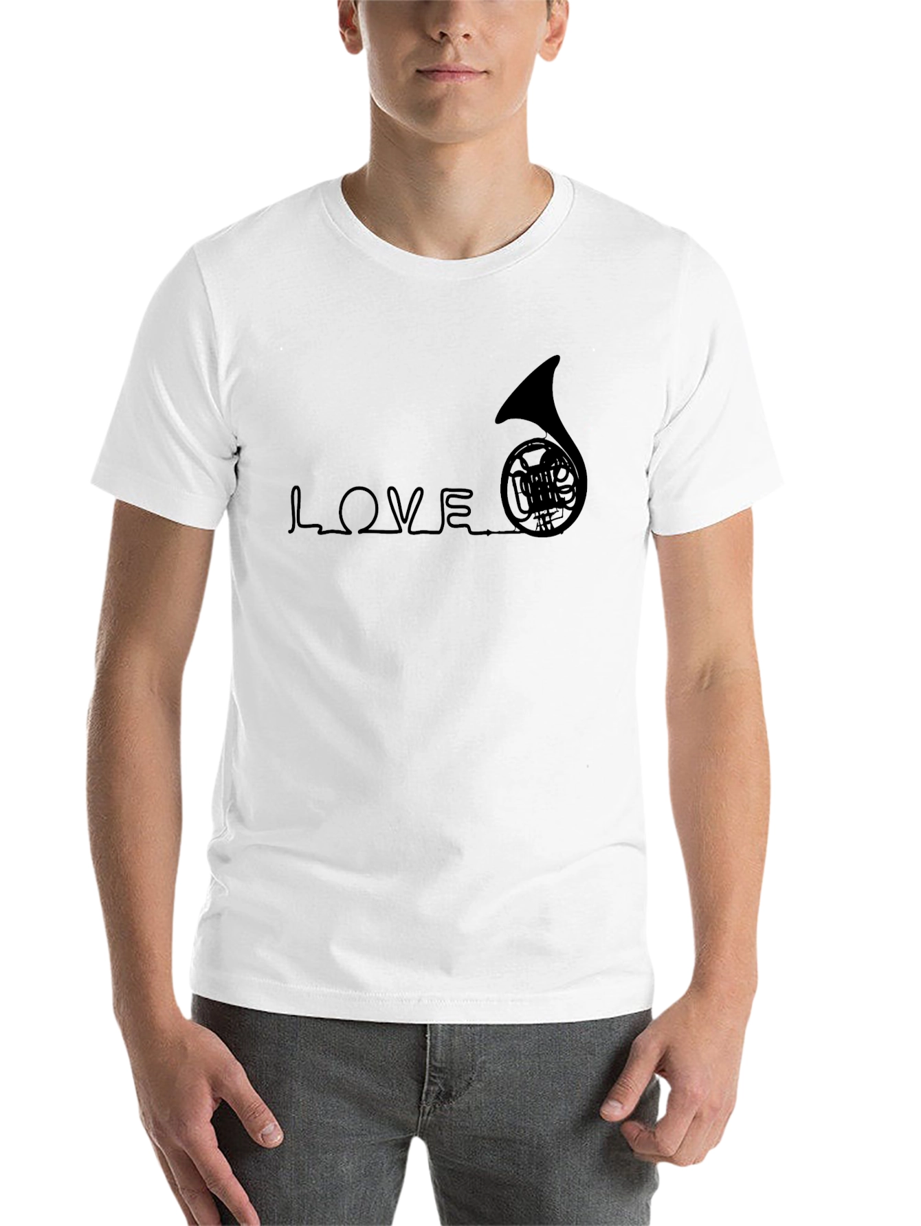 Black Love French Horn Graphic Tee view 14