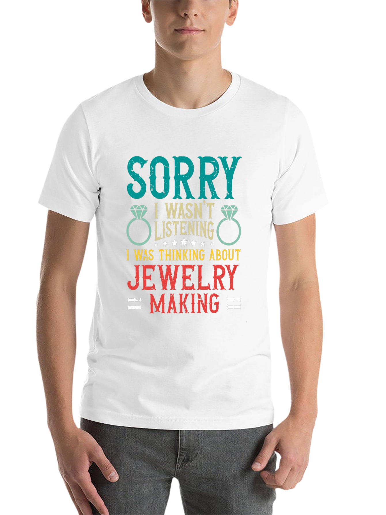 Black Jewelry Making T-Shirt - Sorry Wasn't Listening view 14