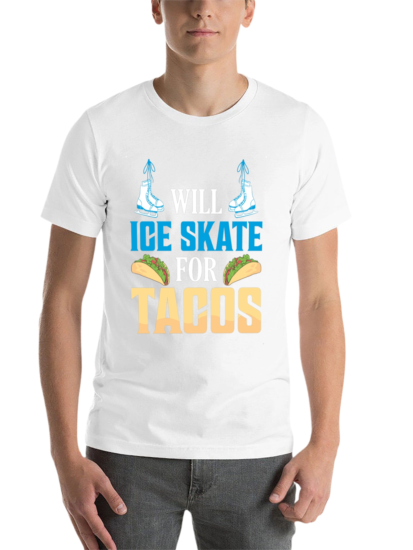 Black Ice Skate for Tacos Graphic Tee view 14