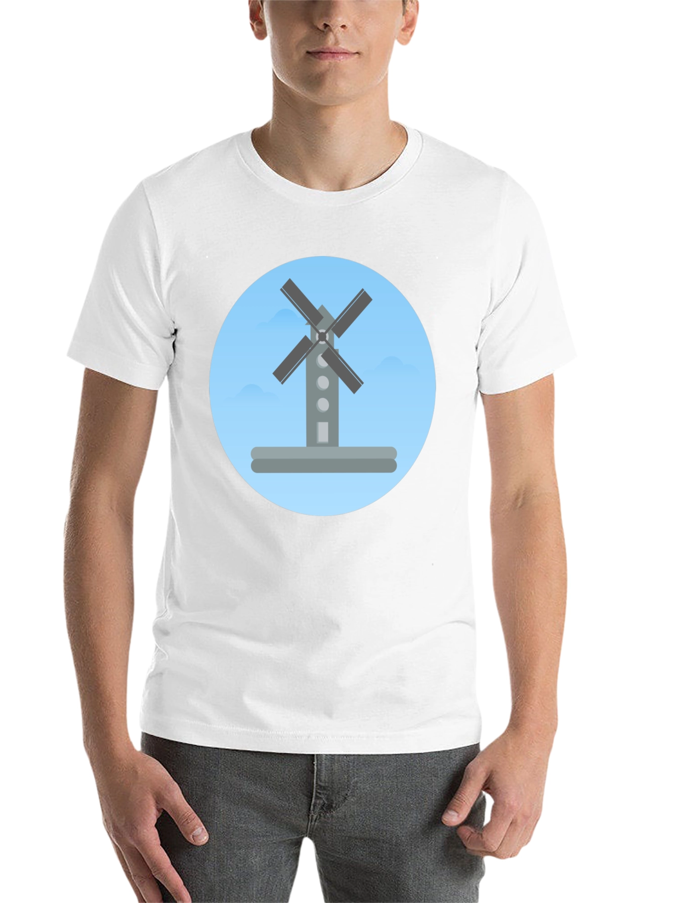 Black Windmill Graphic Tee -  Modern, Stylish, Casual view 14