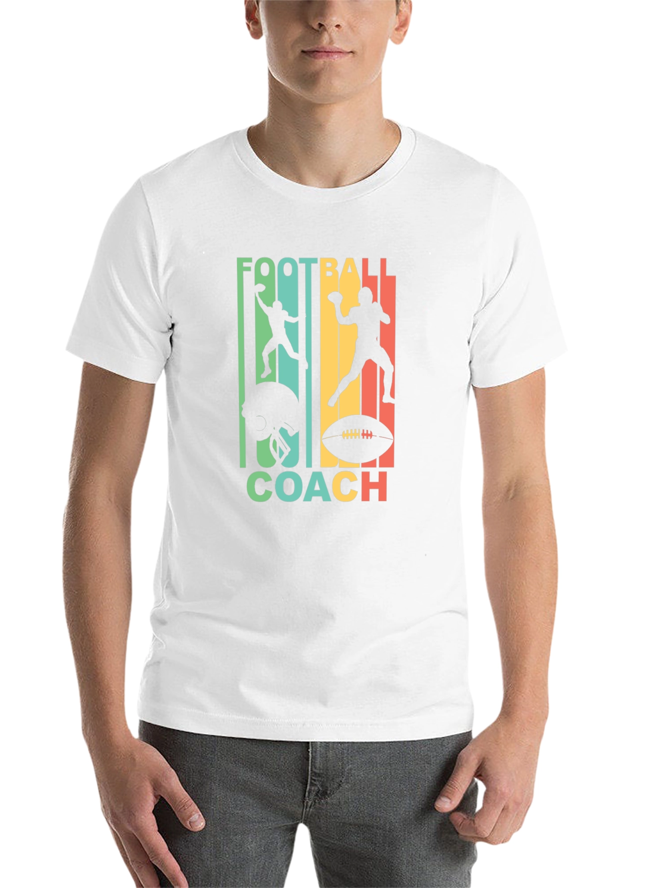 Black Football Coach Graphic Tee - Retro Design view 14