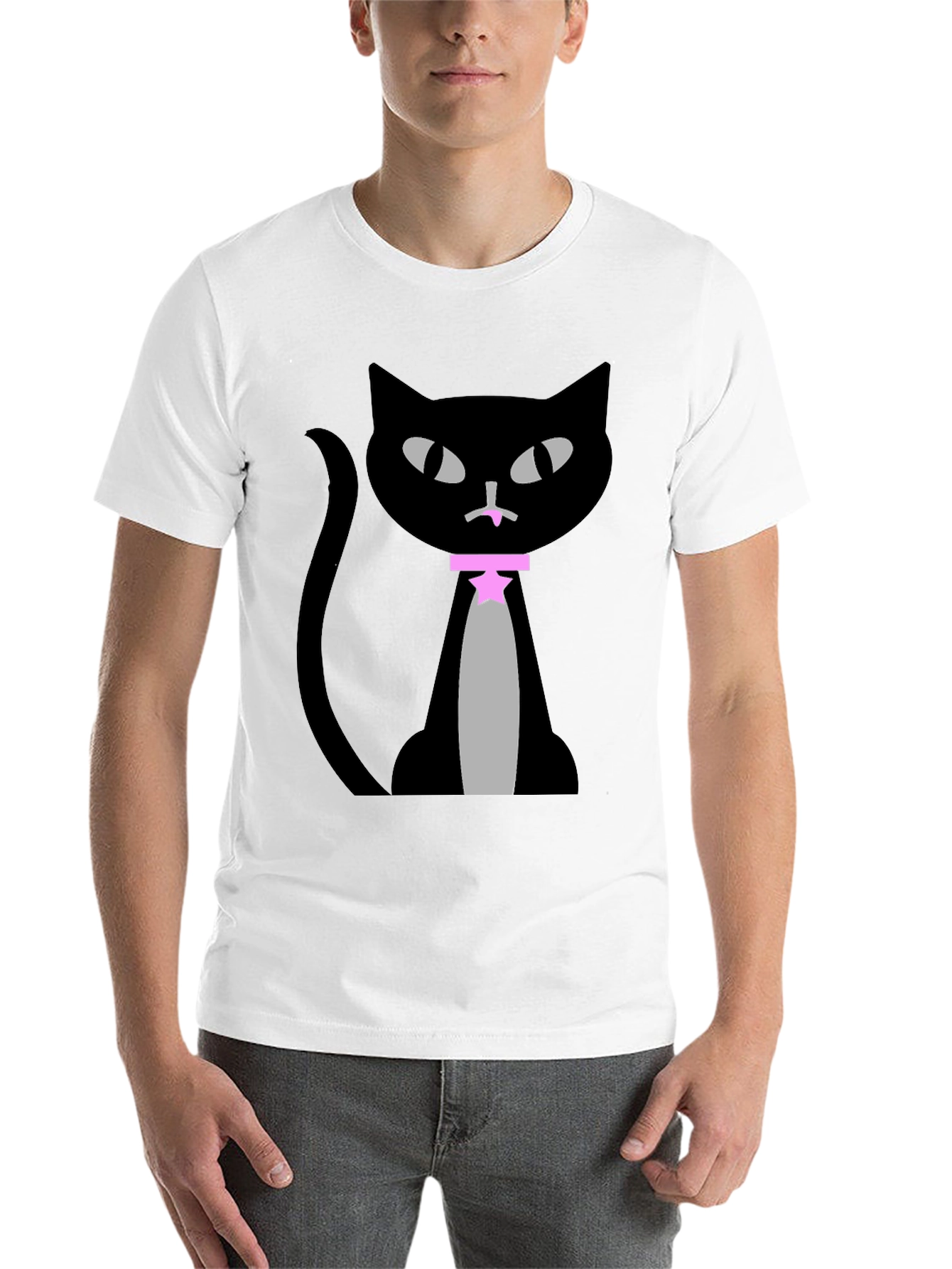 Black Cool Cat Graphic Tee view 14