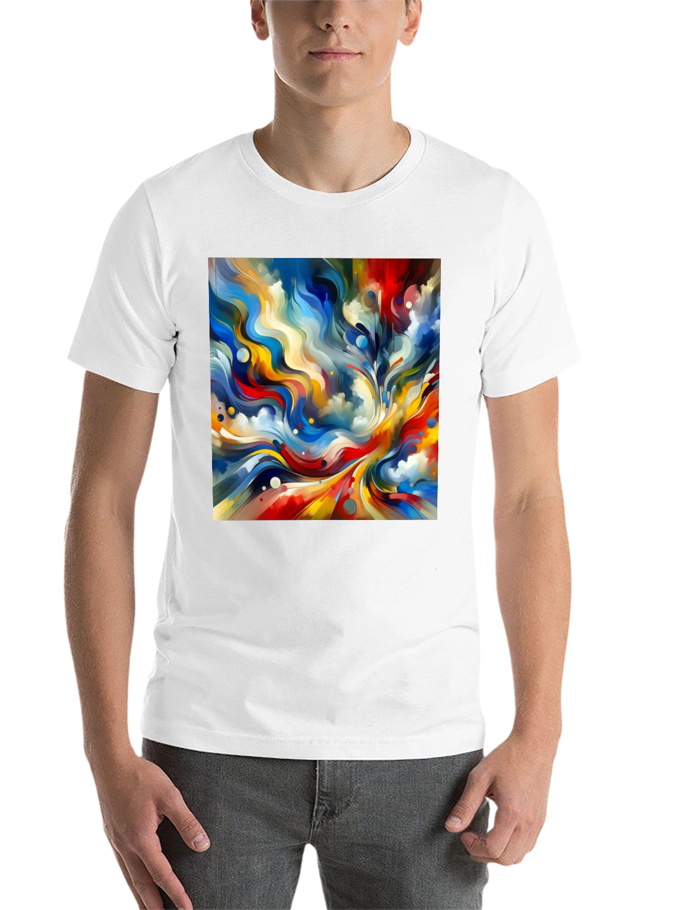 Black Abstract Art Printed Black T-Shirt view 14