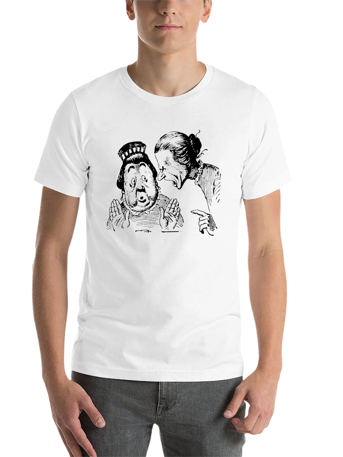 Black Black T-Shirt with Alice in Wonderland Illustration view 14