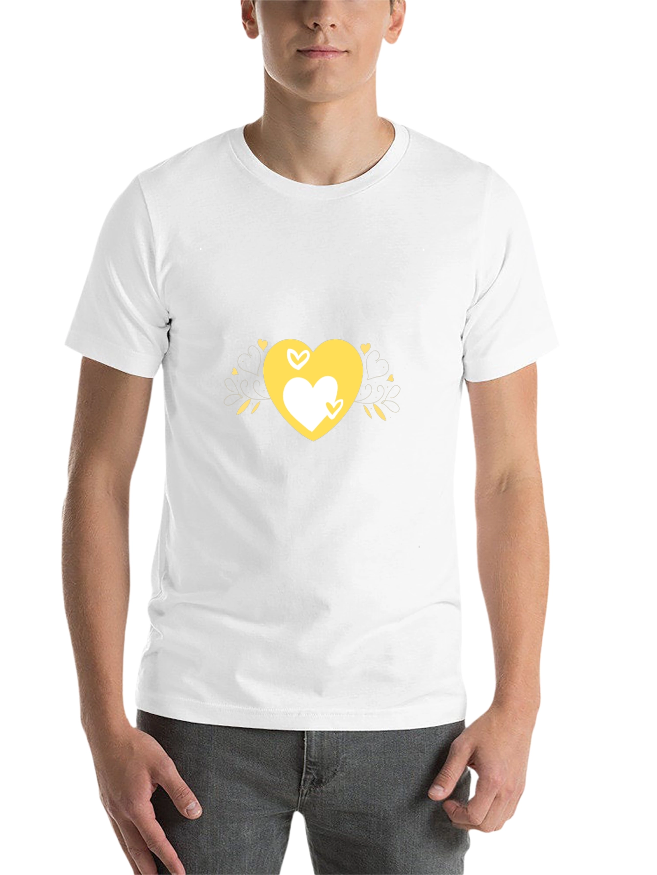Black Heart Design Black T-Shirt view 14