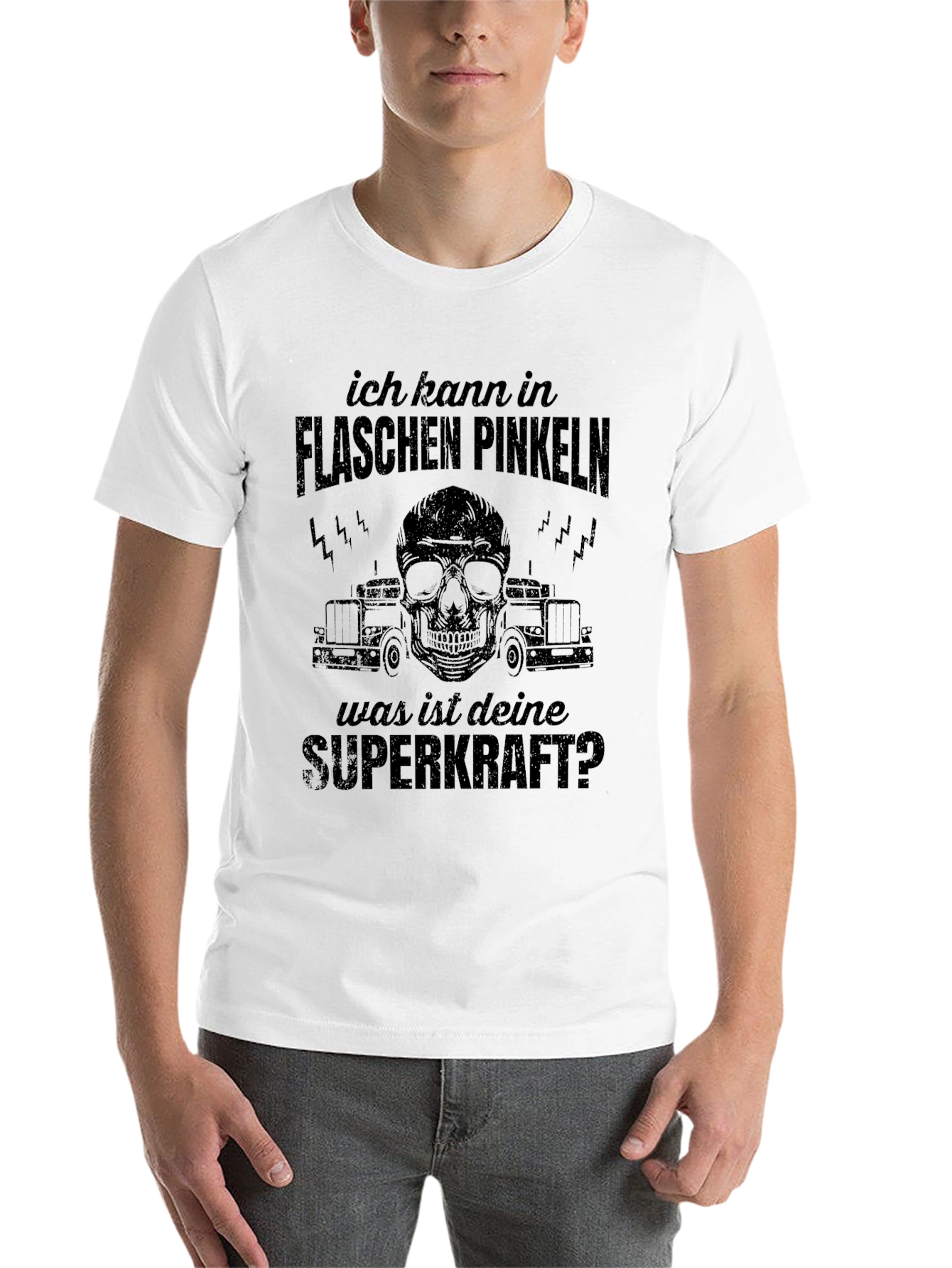 Black Funny German T-Shirt - My Superpower! view 14