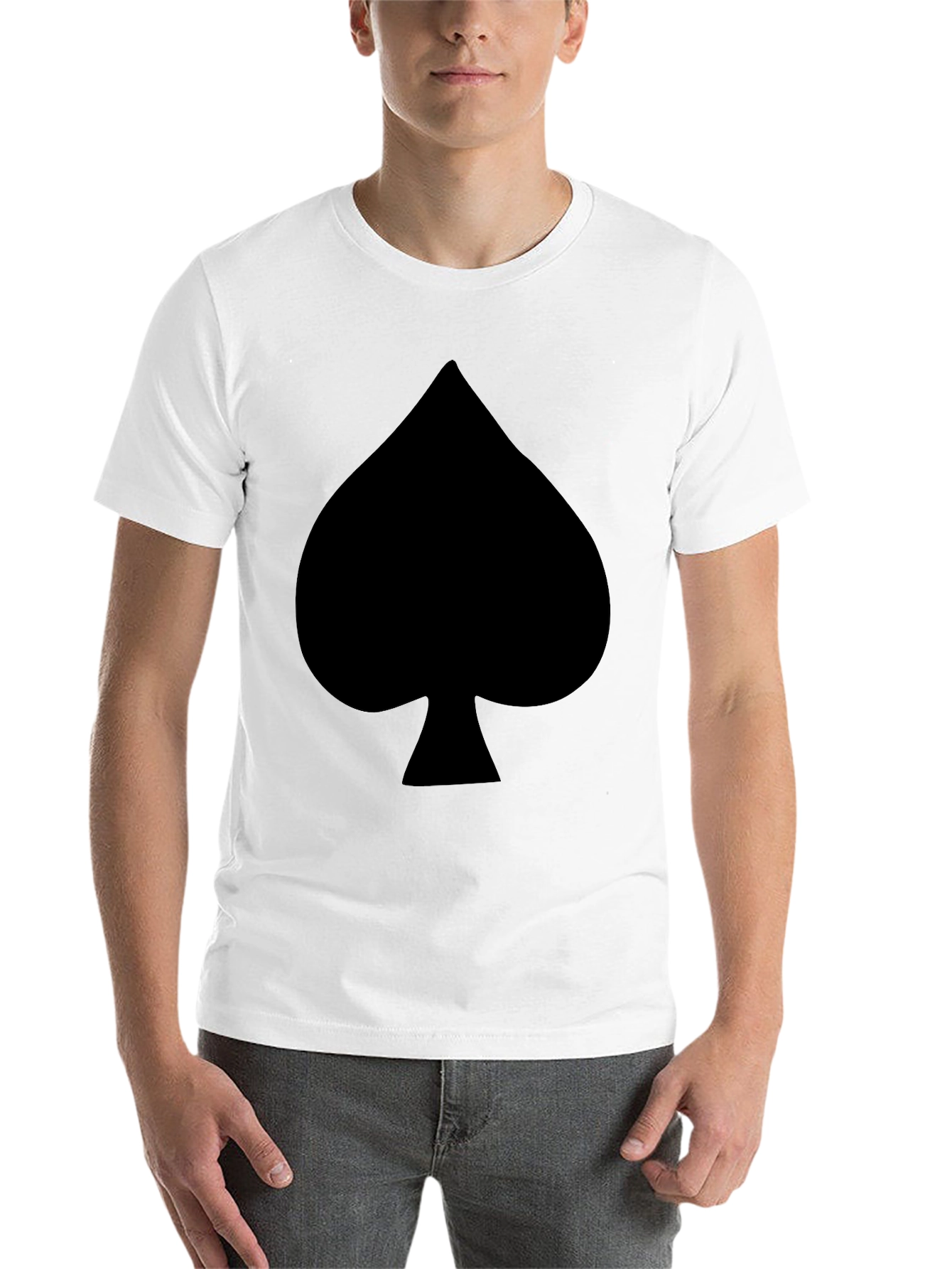 Black Black Spade Print Crew Neck T-Shirt view 14