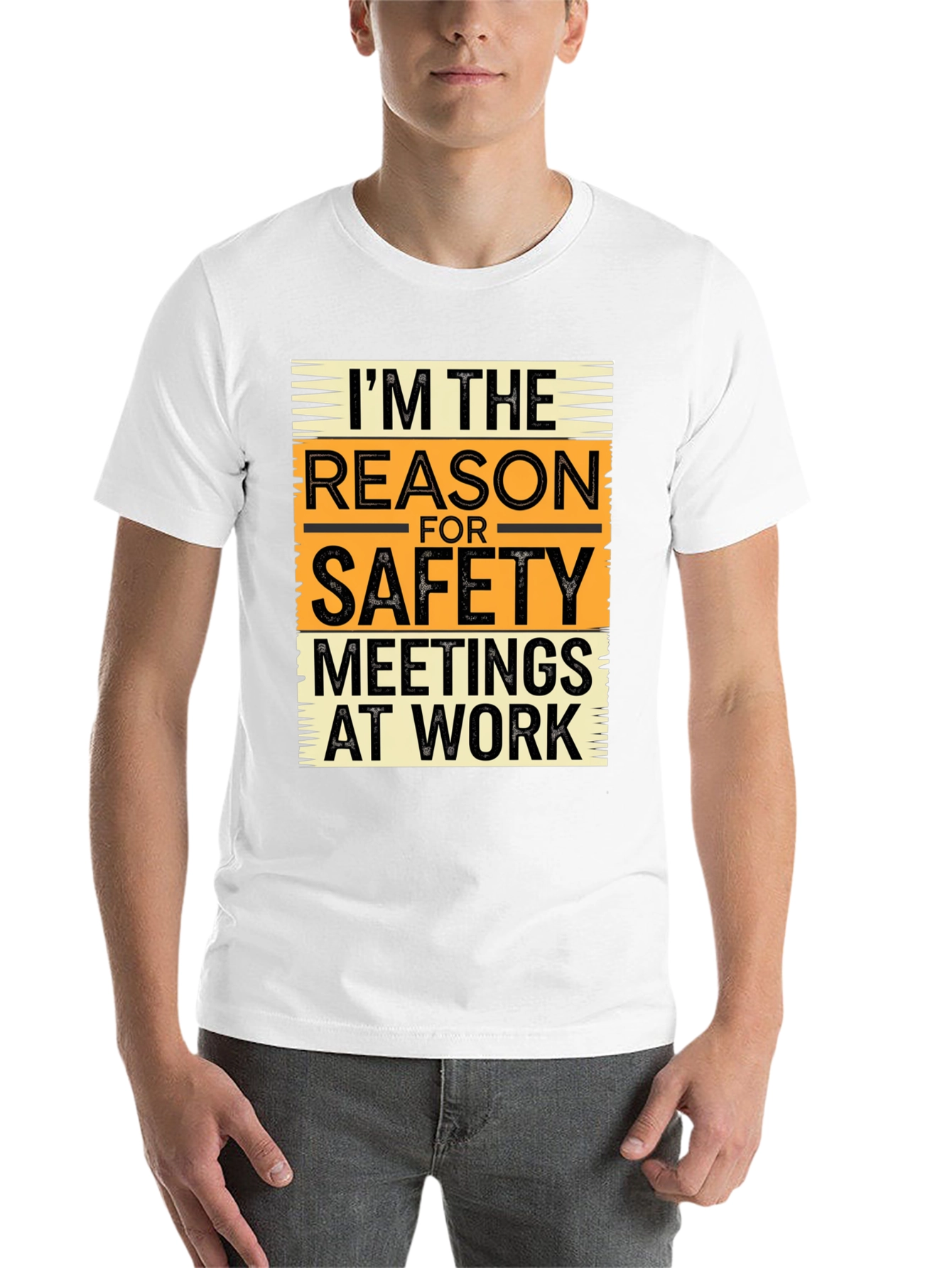 Black I'm The Reason For Safety Meetings at Work T-Shirt view 14