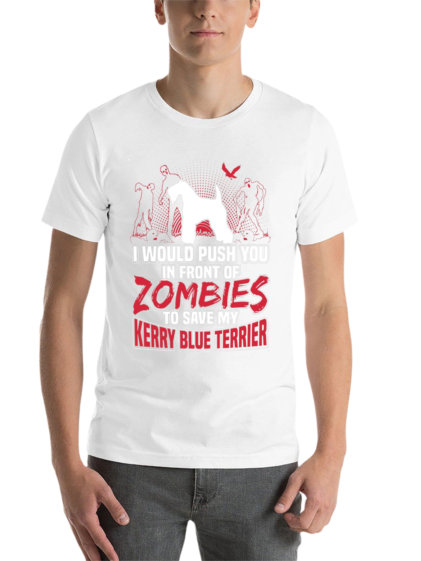 Black Zombie Kerry Blue Terrier T-Shirt view 14