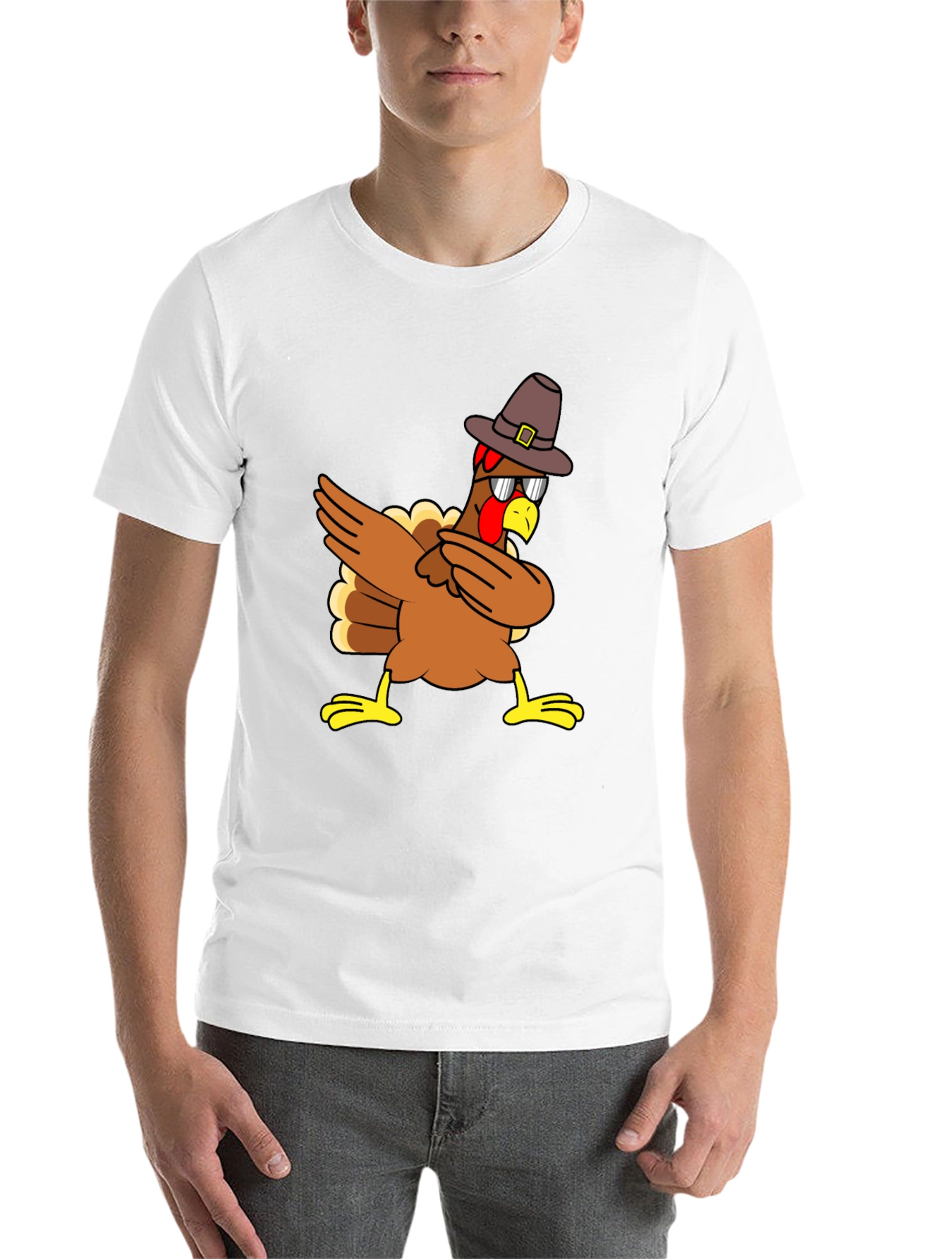 Black Dabbing Turkey Pilgrim T-Shirt view 14