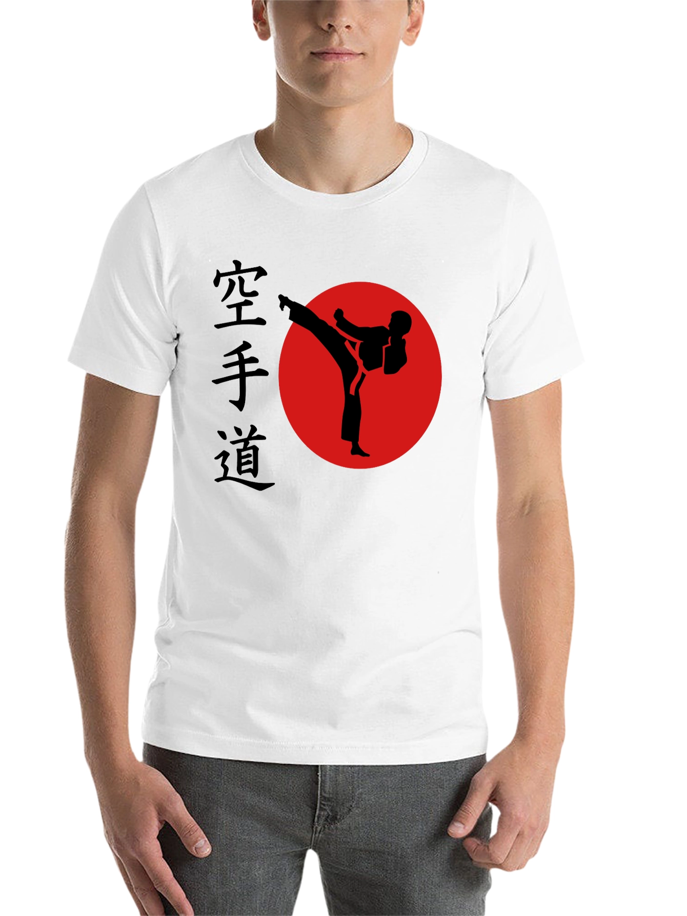 Black Karate Kick Black T-Shirt - Martial Arts Design view 14
