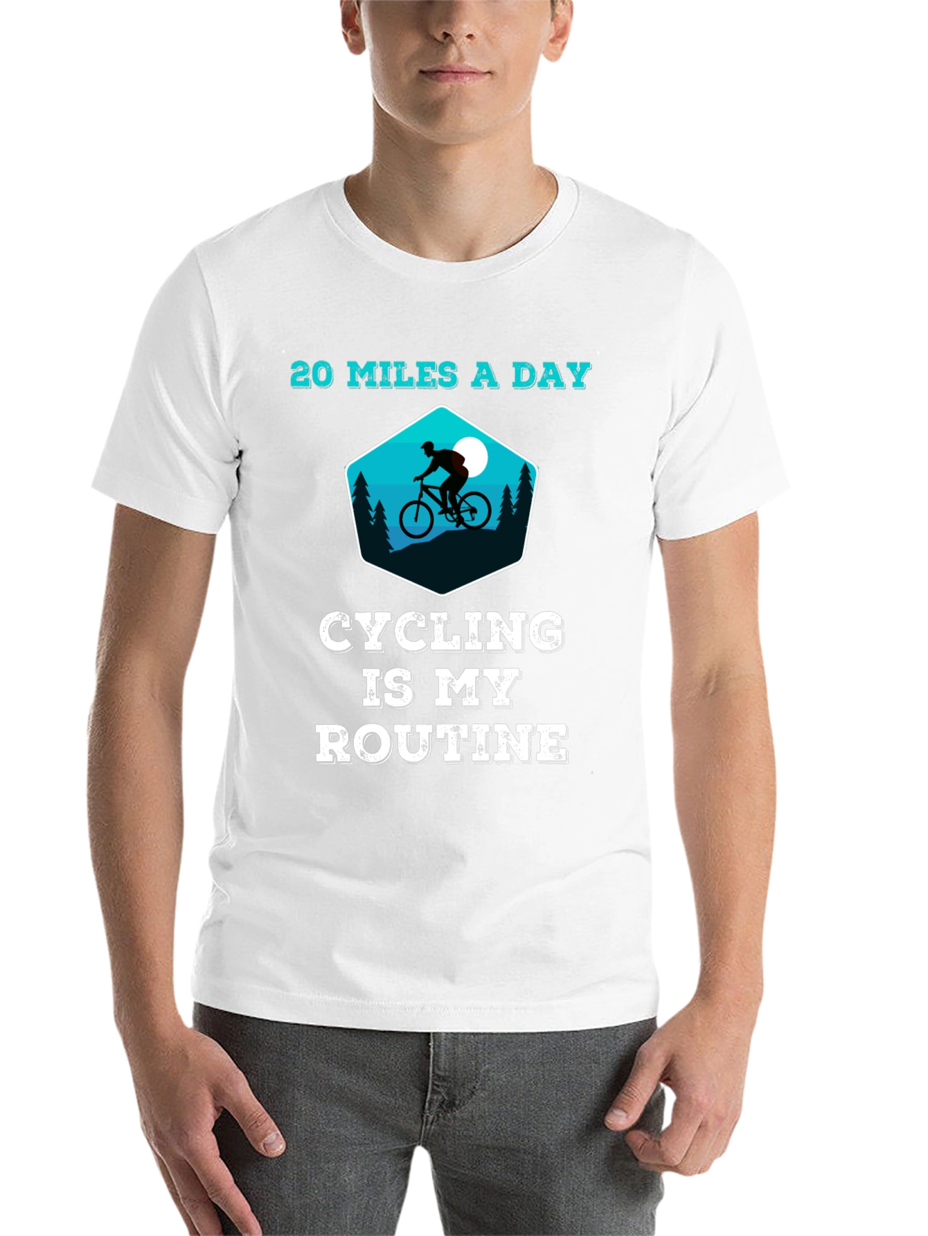 Black Cycling is My Routine - Graphic T-Shirt view 14