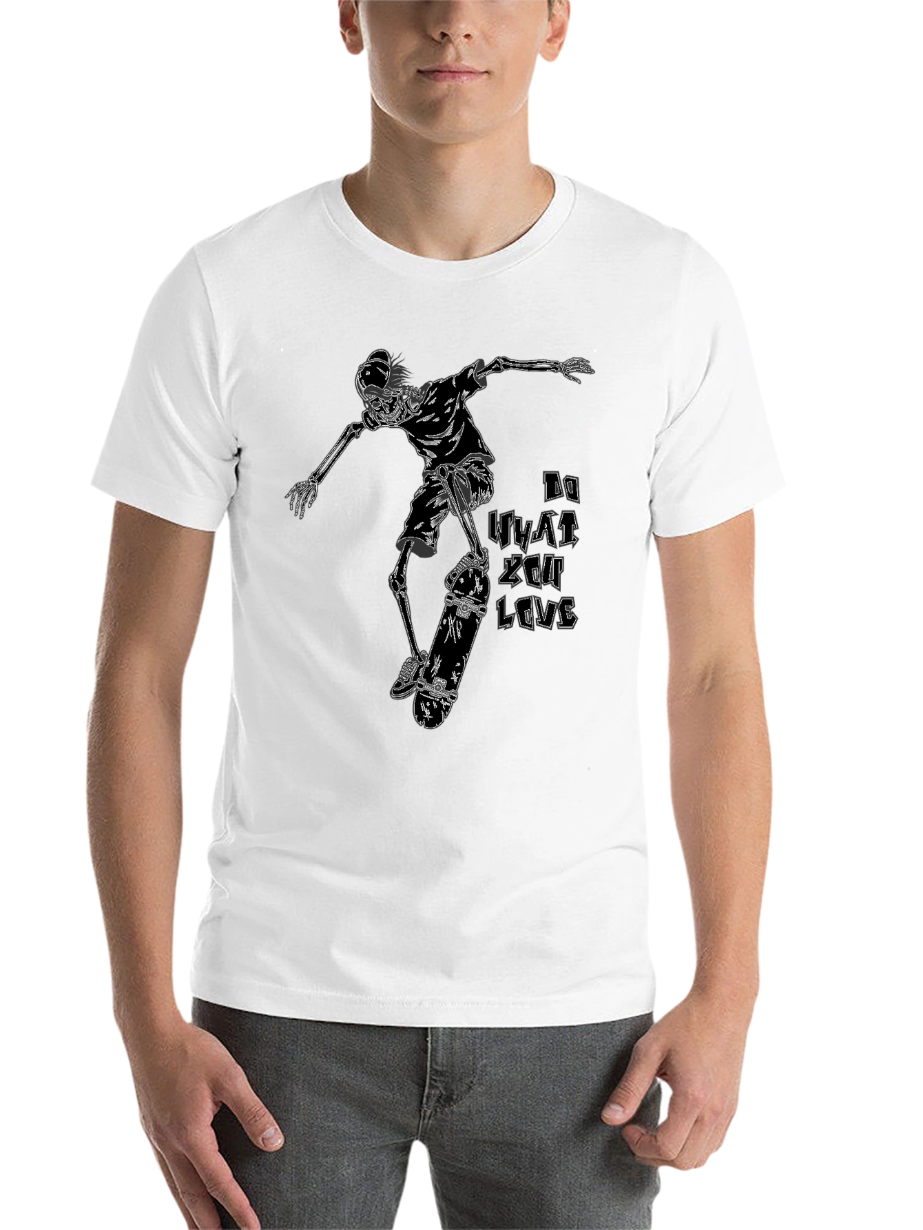 Black Skeleton Skateboarder T-Shirt - Do What You Love view 14