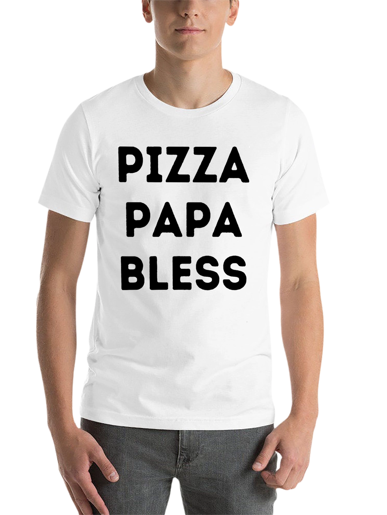 Black Pizza Papa Bless Black T-Shirt view 14