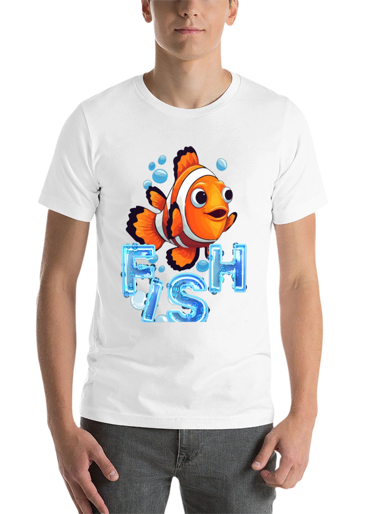 Black Clownfish Graphic T-Shirt - Ocean Life Design view 14
