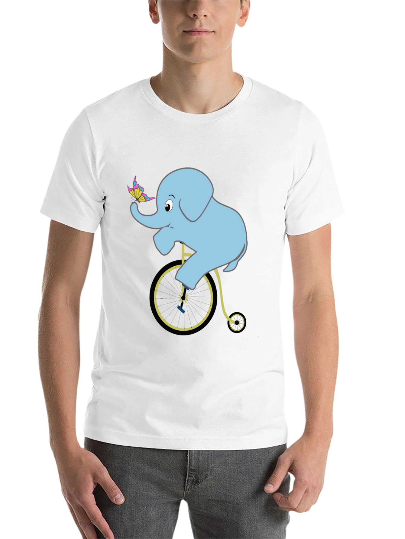Black Elephant on Bicycle T-Shirt: Fun Graphic Tee view 14