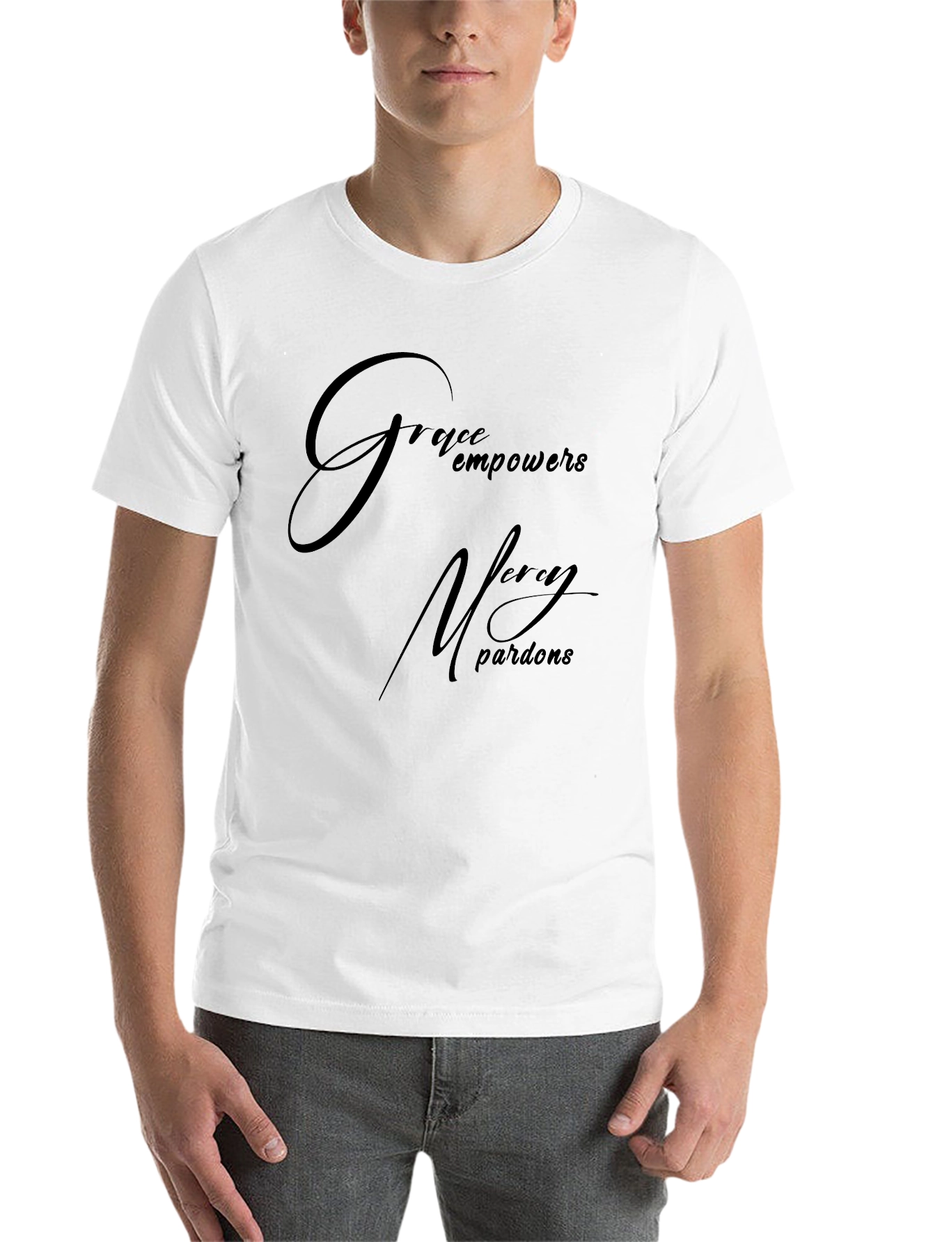 Black Grace Empowers Men's Black T-Shirt view 14