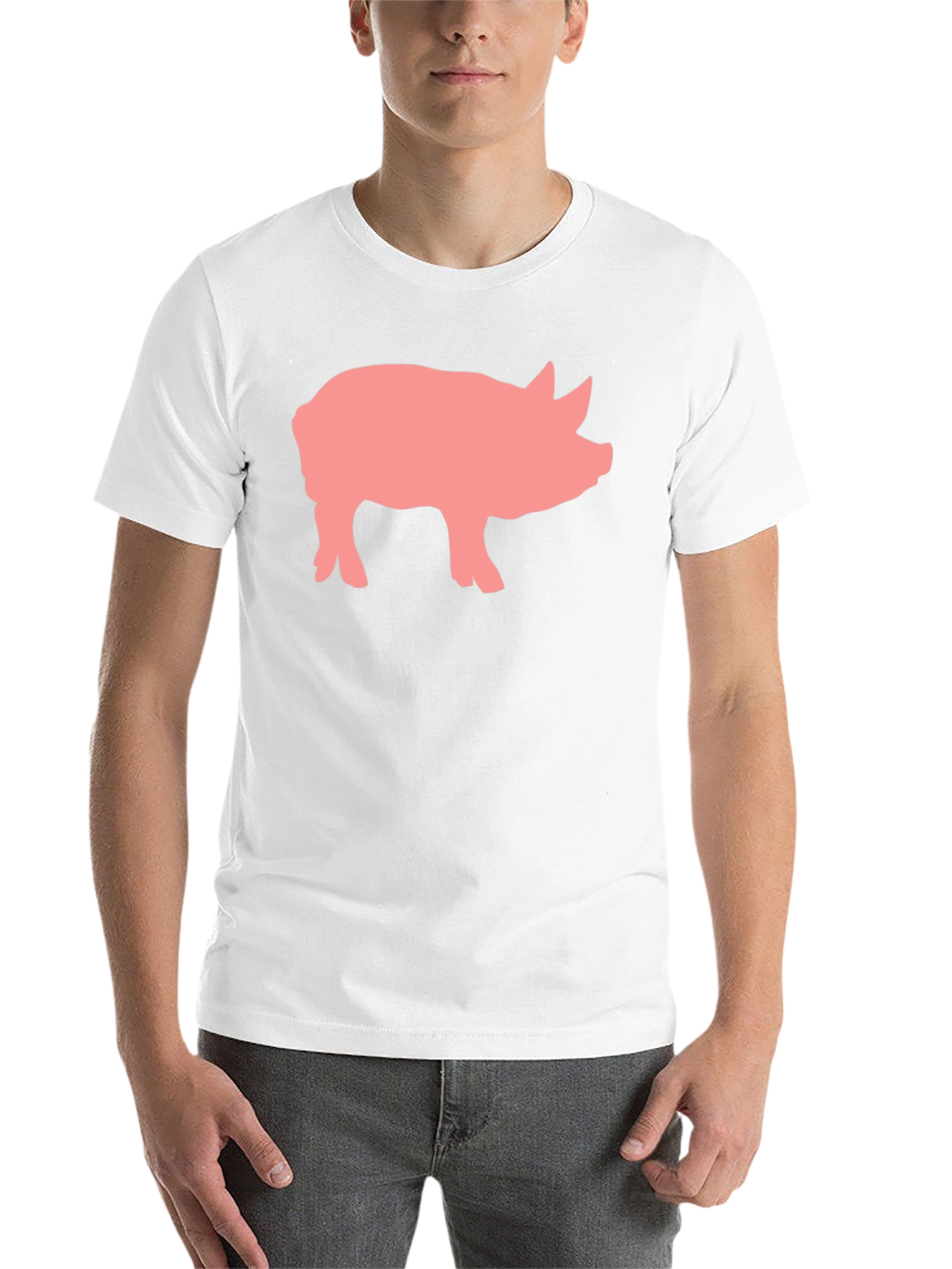 Black Pig Graphic Print Black Crew Neck T-Shirt view 14