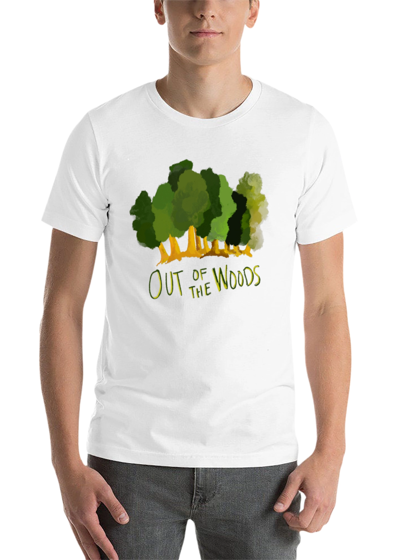 Black Out of the Woods Graphic Tee - Black Cotton T-Shirt view 14