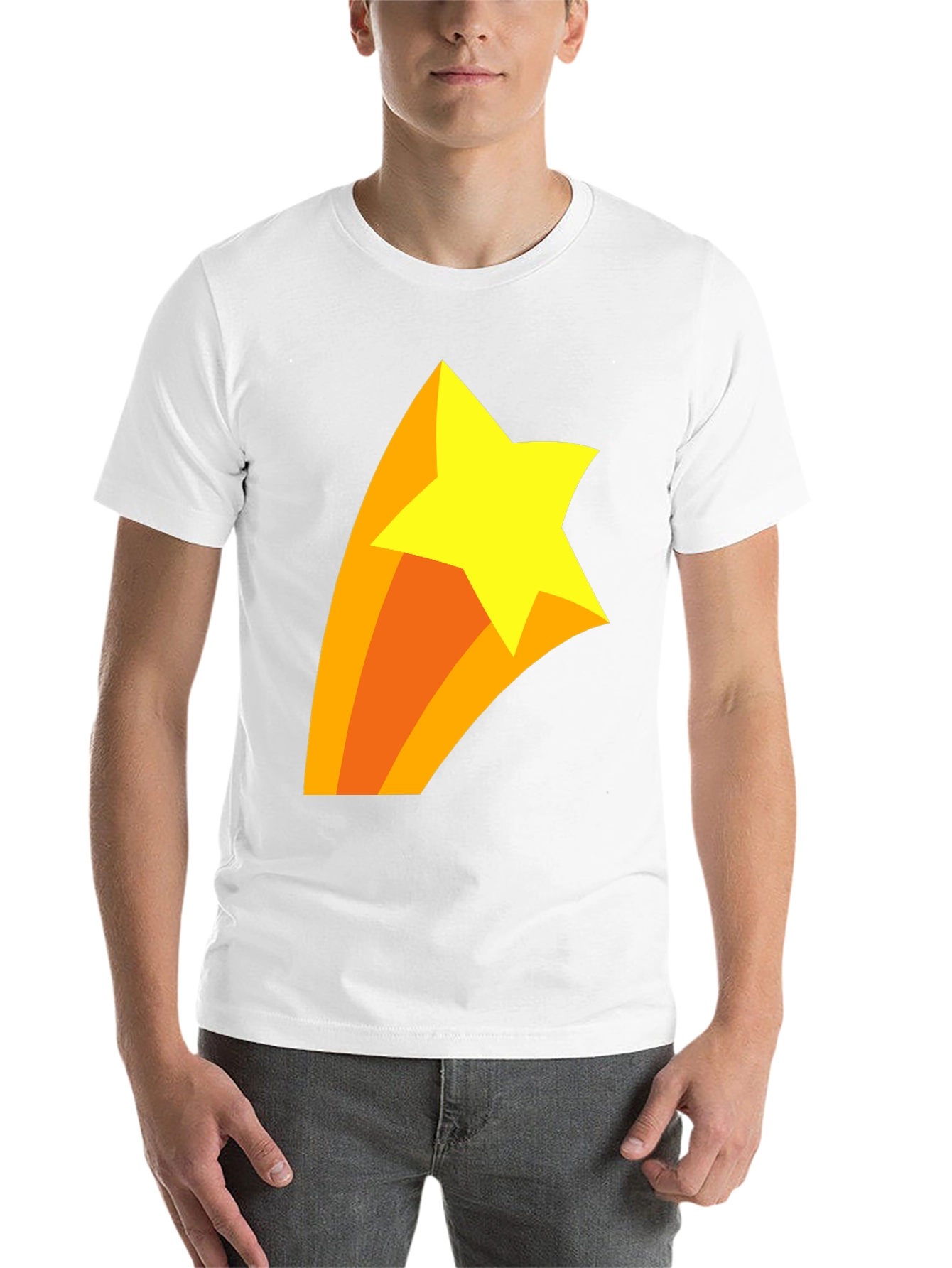Black Shooting Star Graphic T-Shirt - Black Cotton Tee view 14