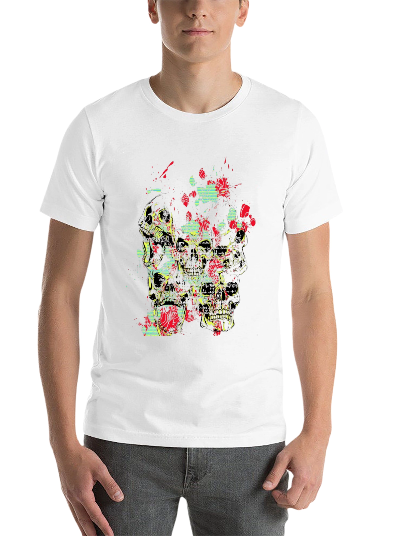 Black Skull Graphic Tee - Black Cotton view 14