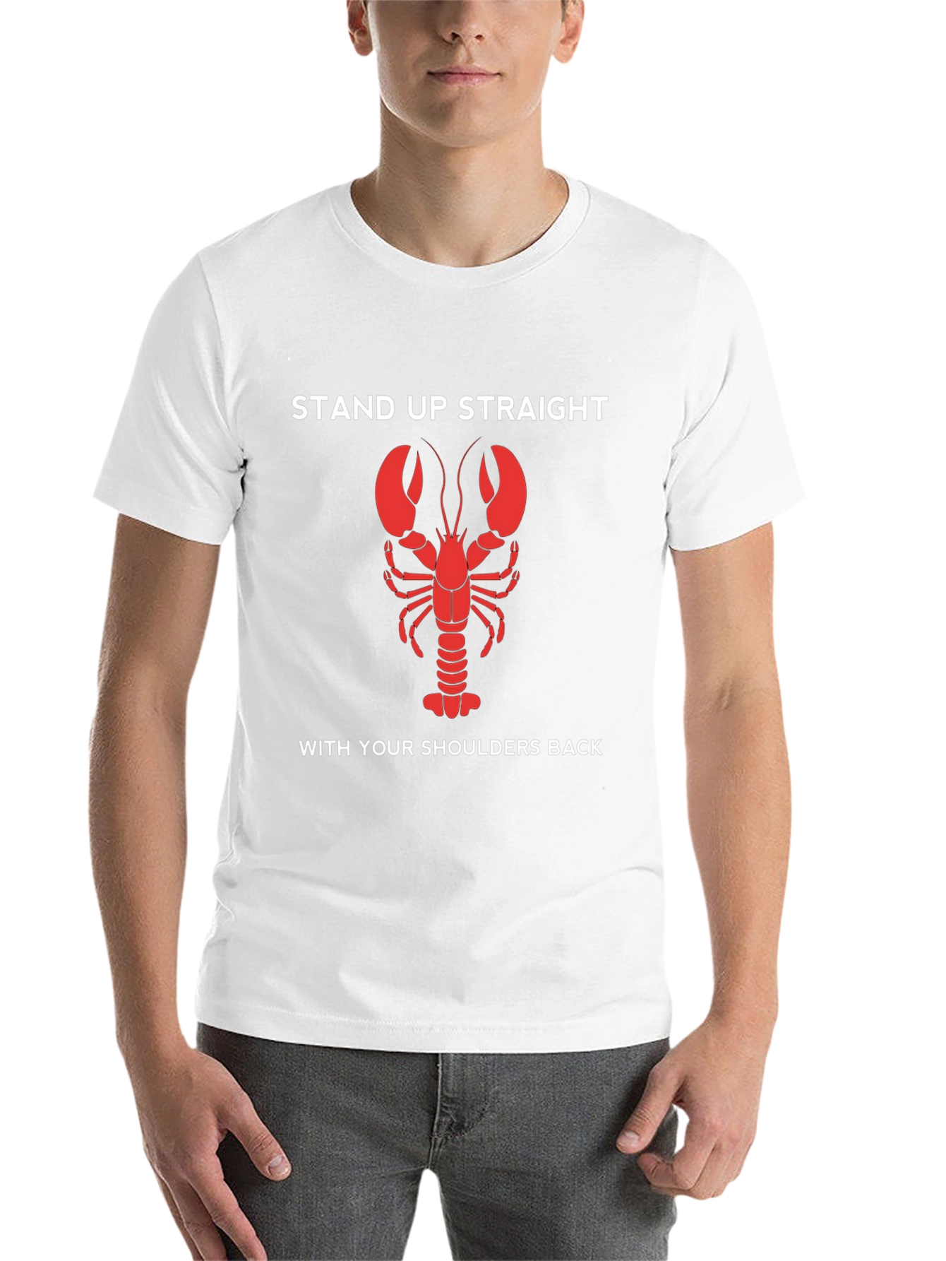 Black Lobster Stand Up Straight T-Shirt view 14