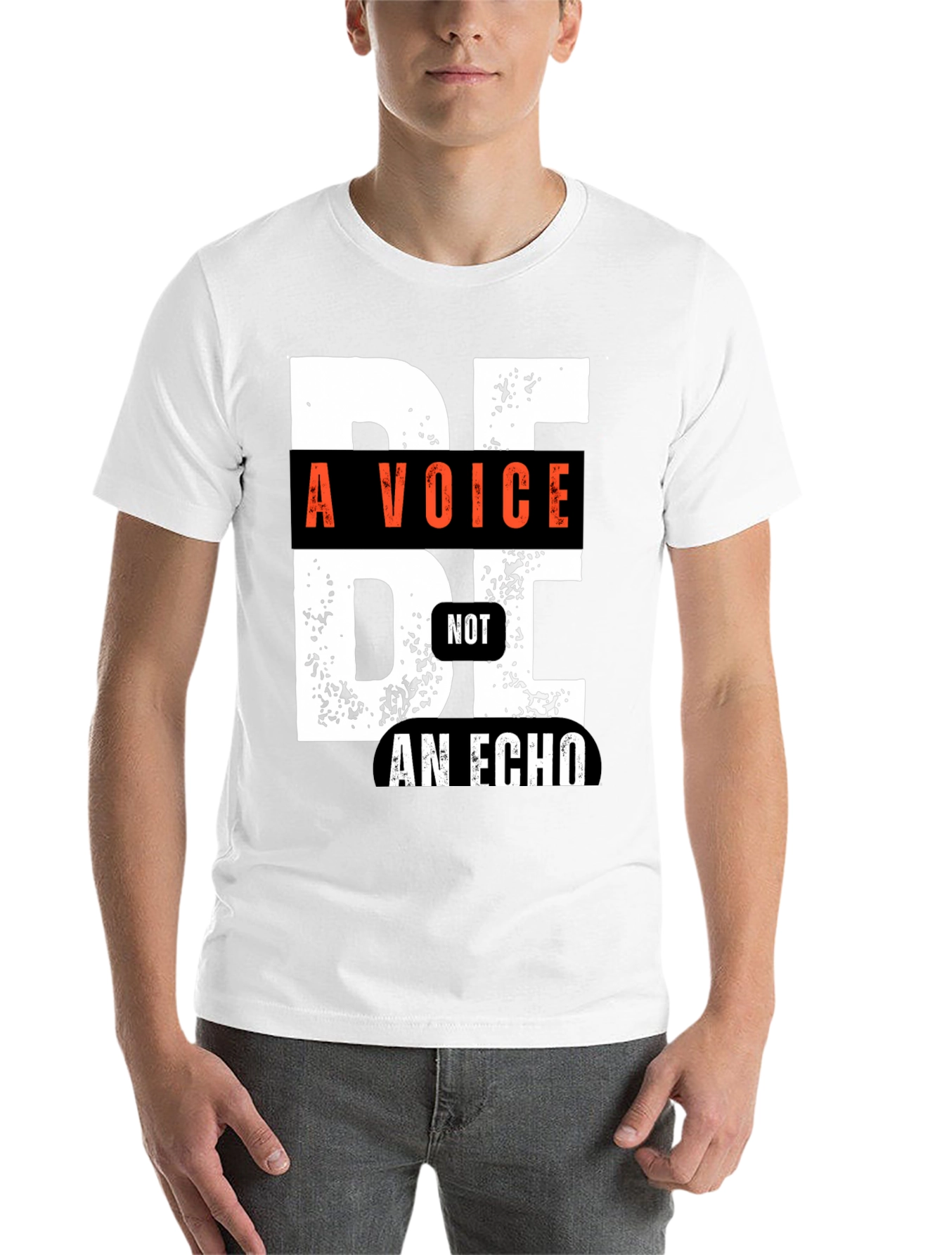 Black Be a Voice, Not an Echo Graphic Tee - Unisex view 14
