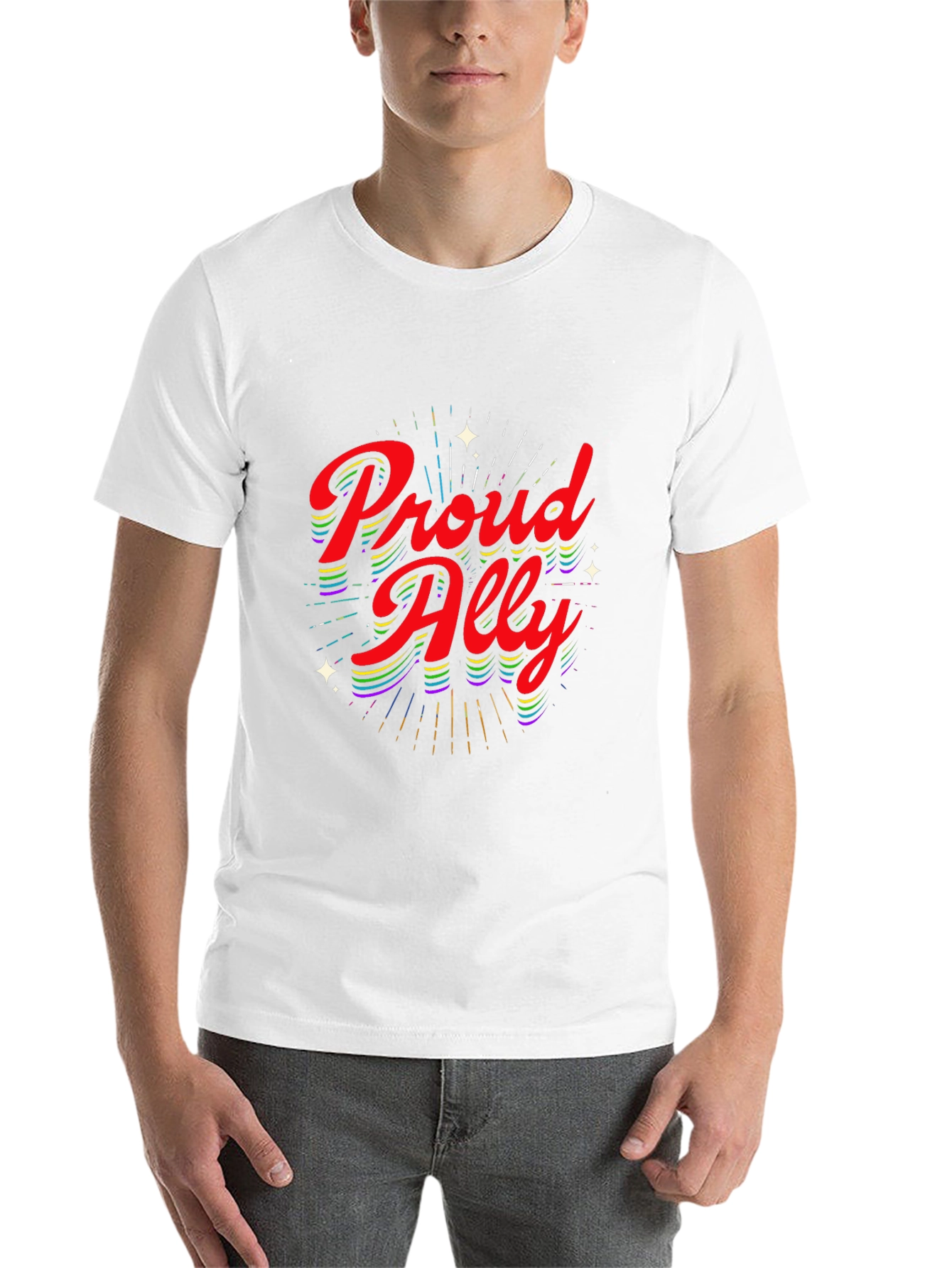 Black Proud Ally T-Shirt - LGBTQ+ Pride view 14