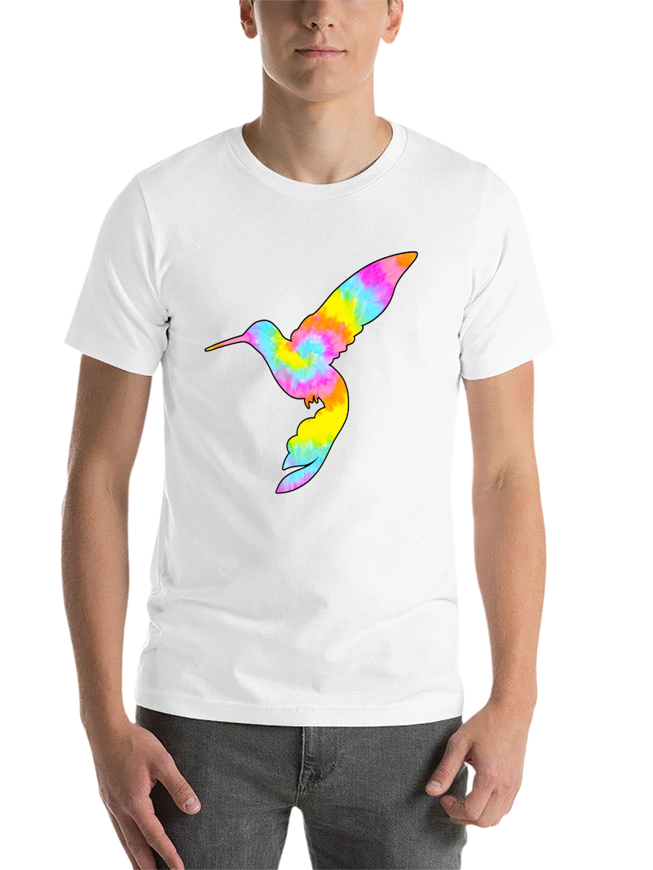 Black Tie Dye Hummingbird Graphic Tee - Black view 14