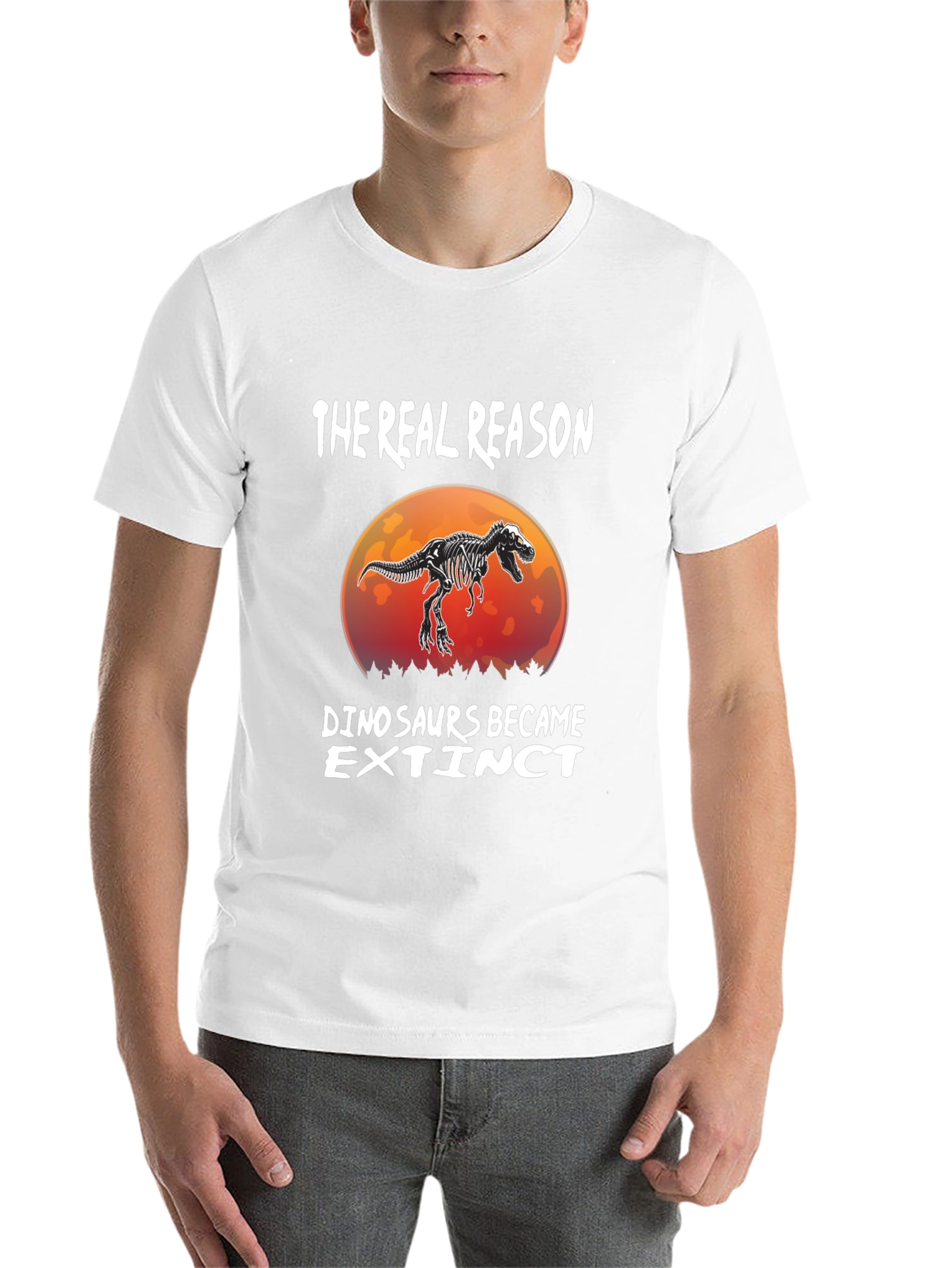 Black Dinosaur Extinction Funny T-Shirt view 14