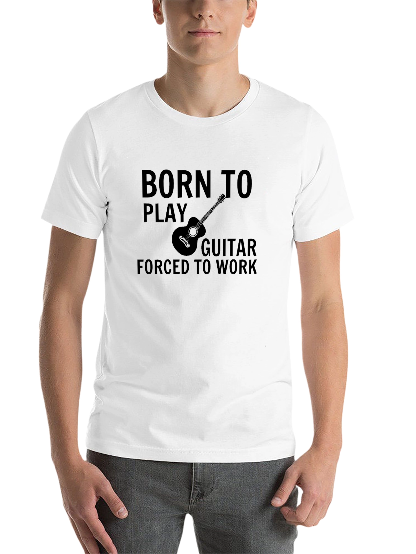 Black Born to Play Guitar Black Graphic Tee view 14