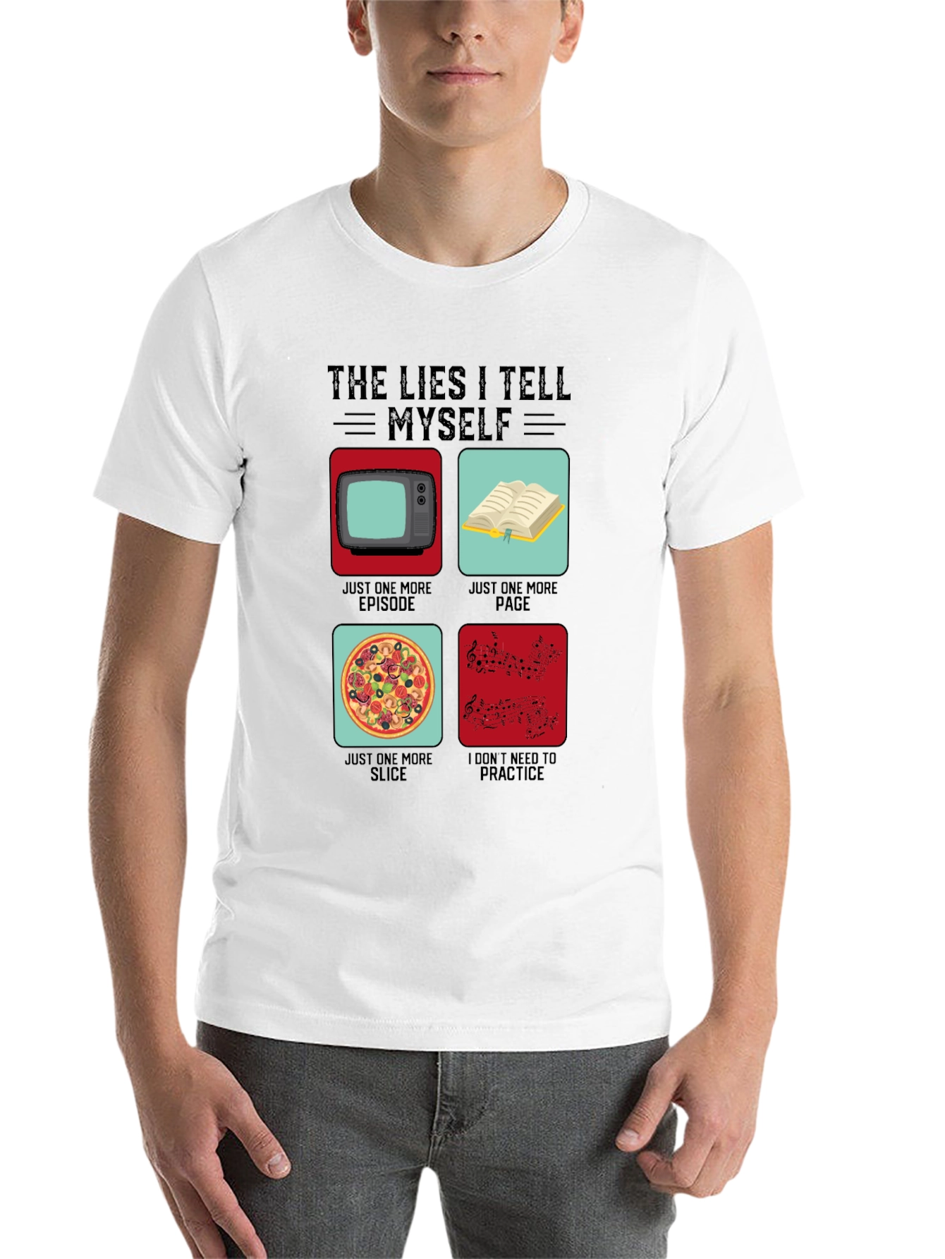Black Funny The Lies I Tell Myself Graphic T-Shirt view 14
