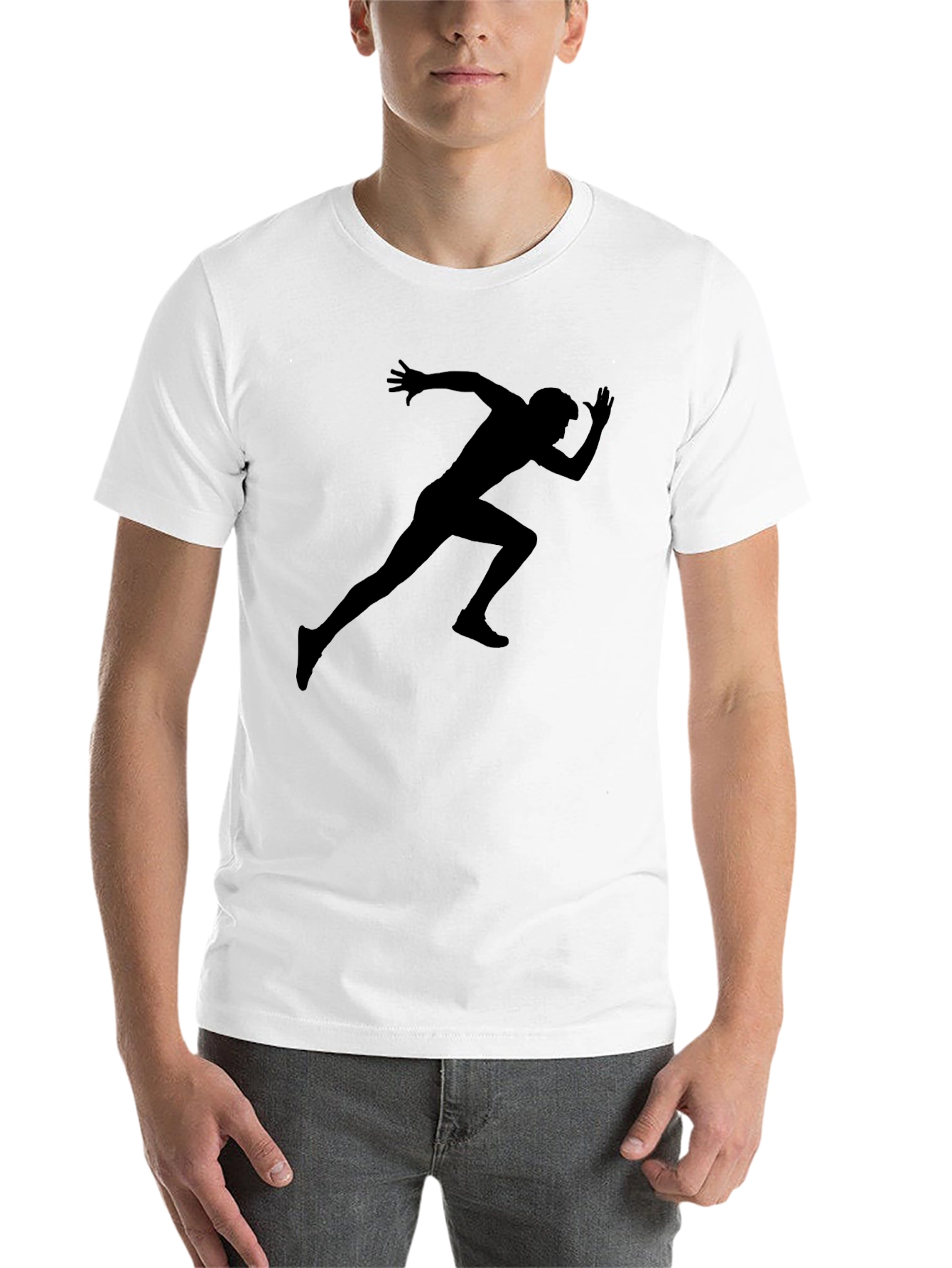 Black Men's Running Silhouette Graphic Tee - Black view 14