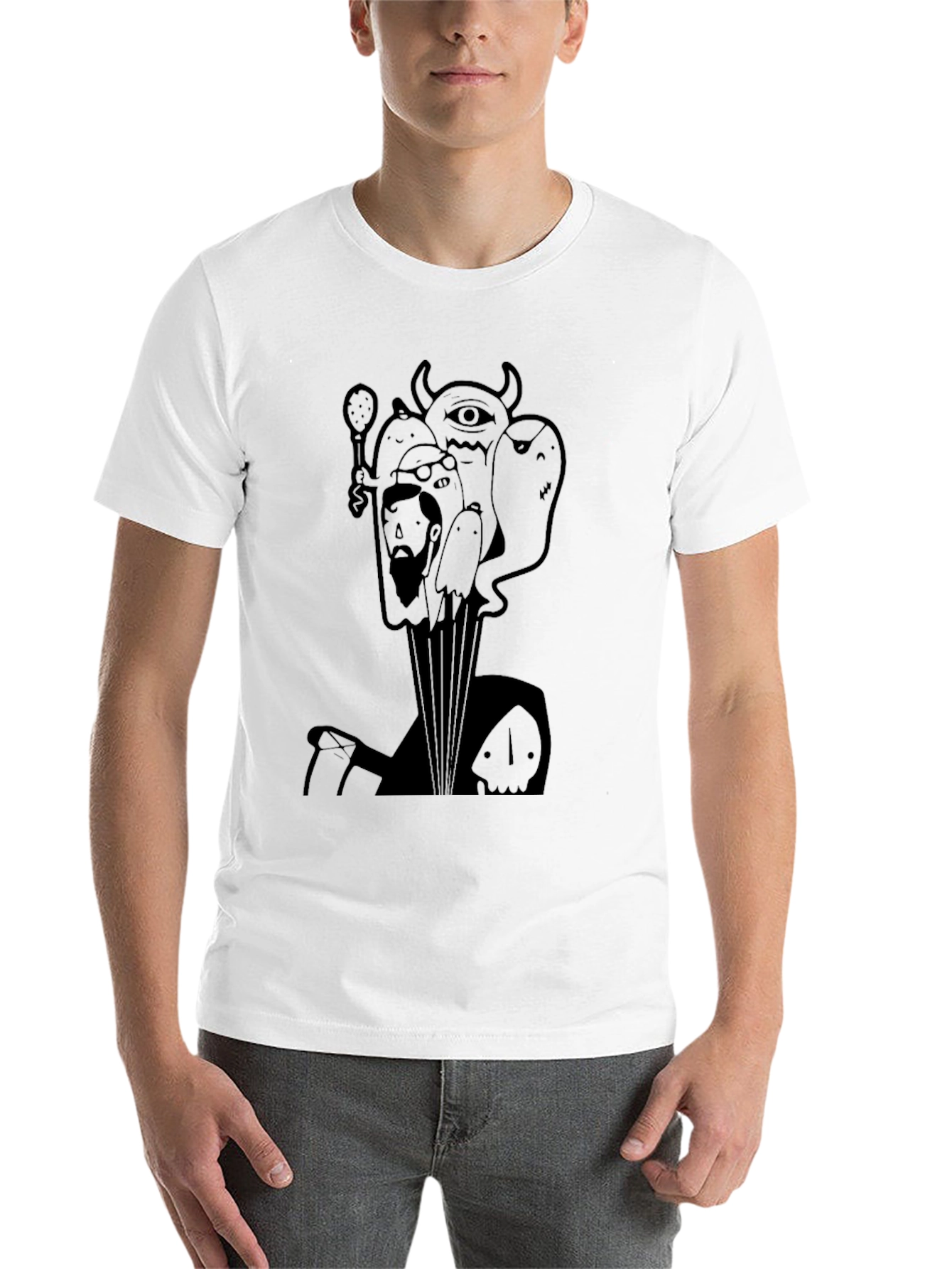 Black Humorous Graphic Print Black T-Shirt view 14