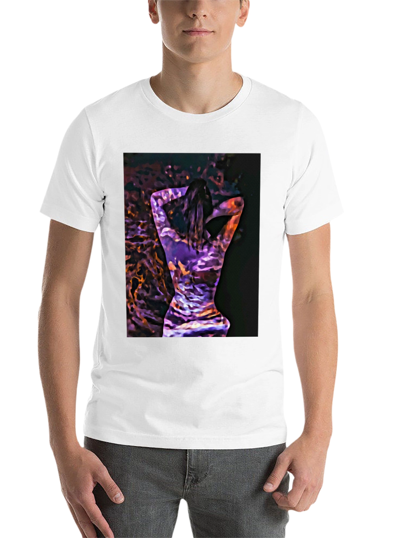 Black Abstract Woman Art Black T-Shirt view 14