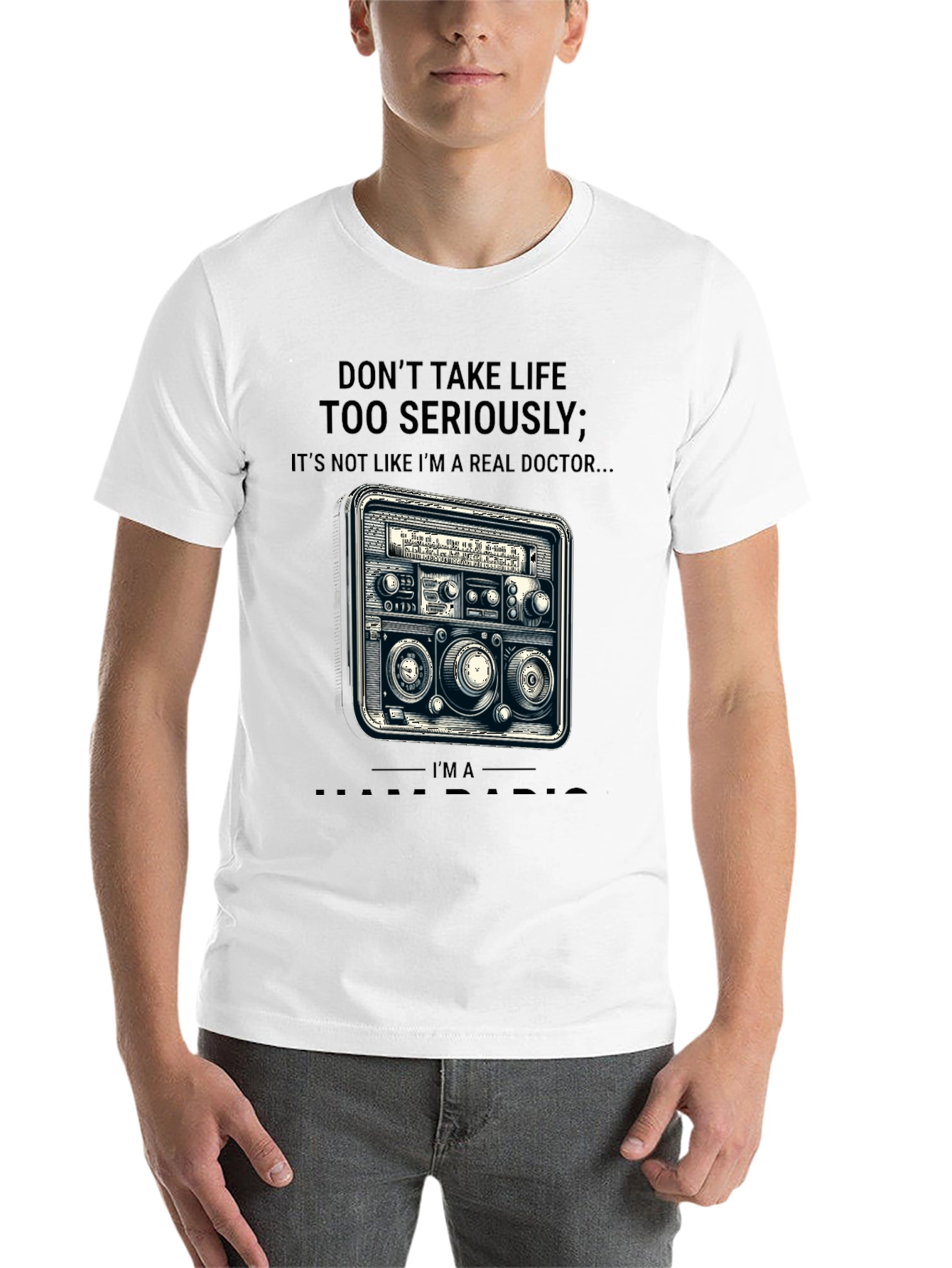 Black Don't Take Life Radio Doctor T-Shirt view 14