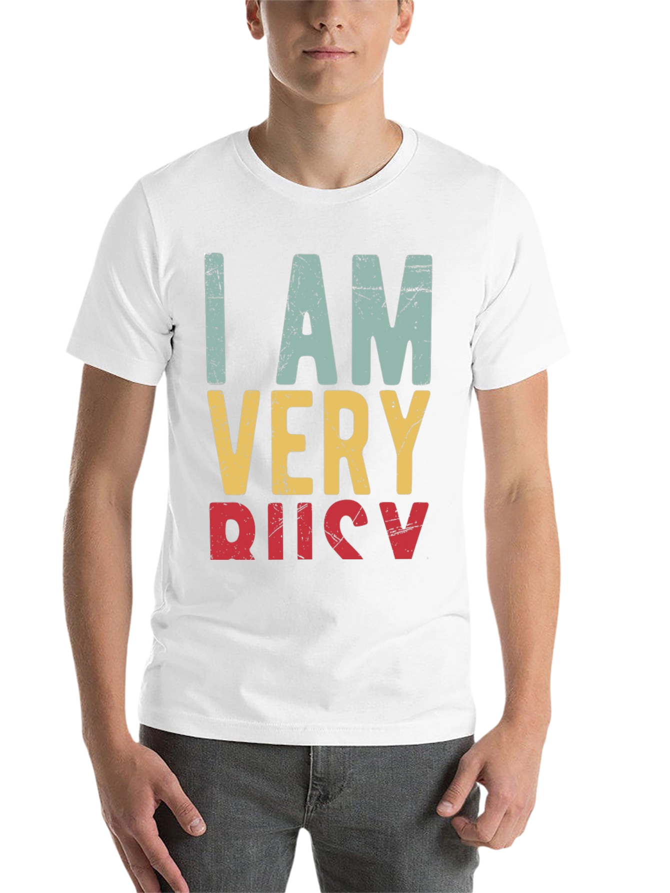 Black I Am Very Busy Retro Graphic Tee view 14