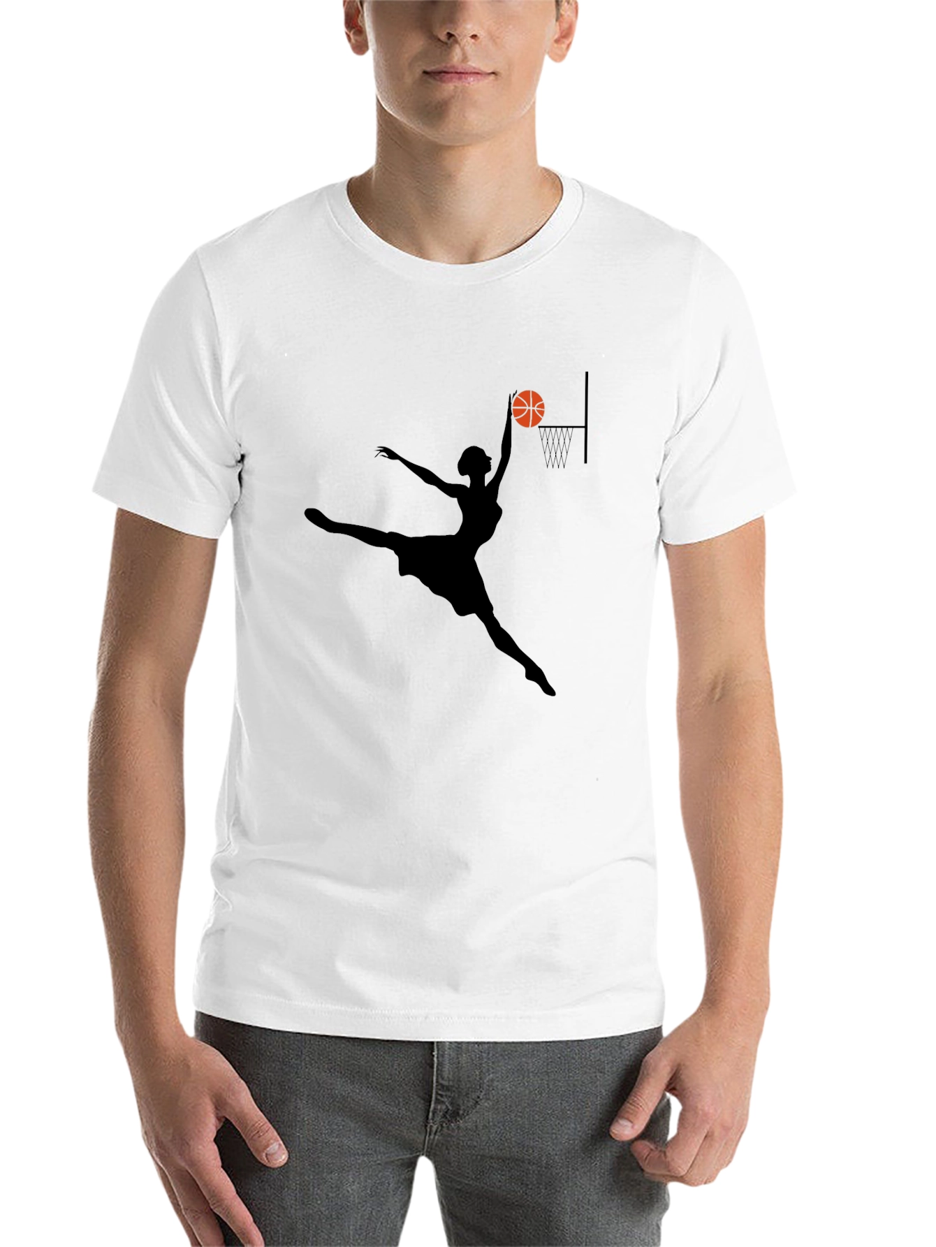 Basketball Silhouette Graphic T-Shirt - 14