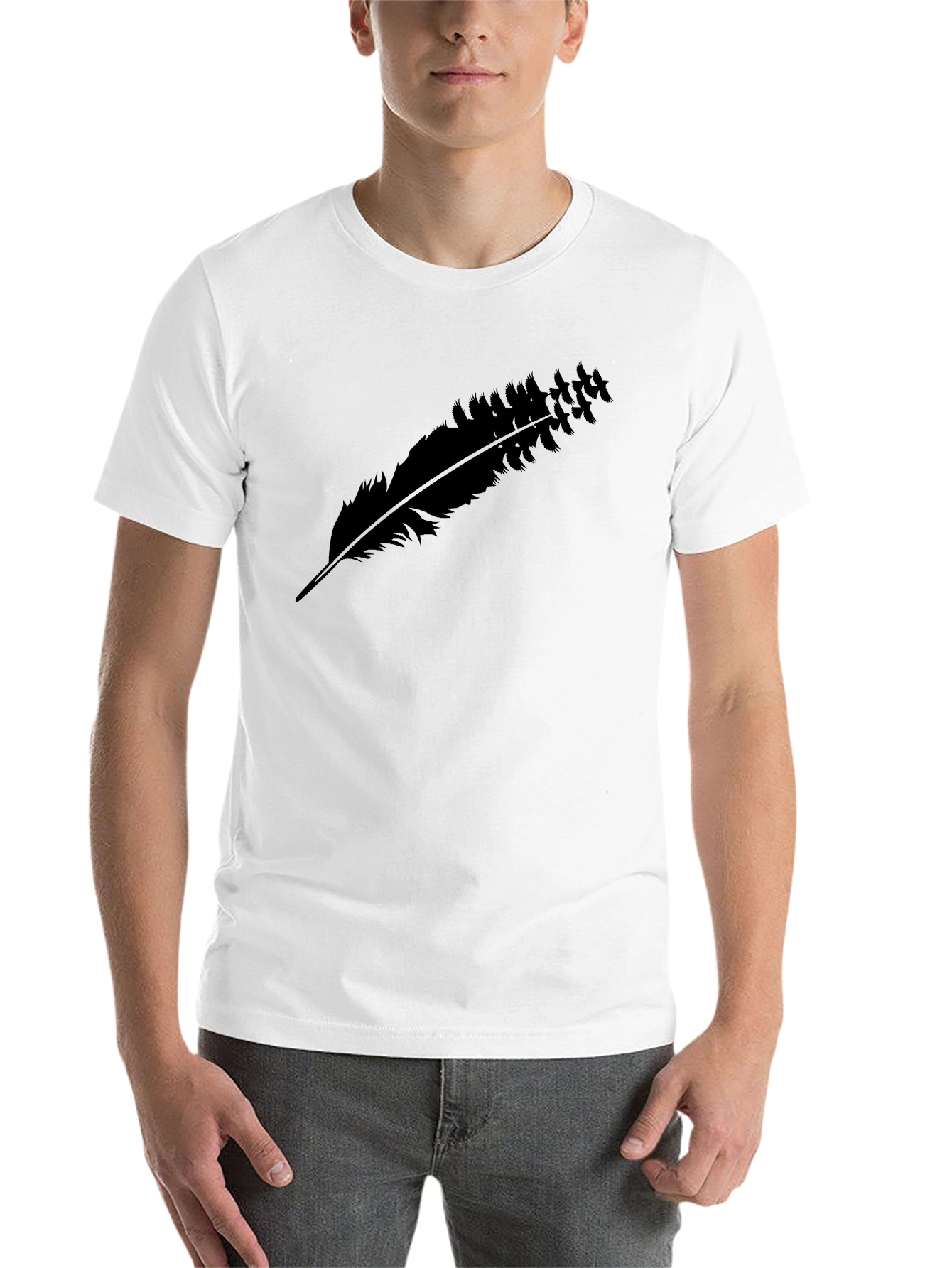 Black Black Feather Graphic Tee - Casual Comfort view 14