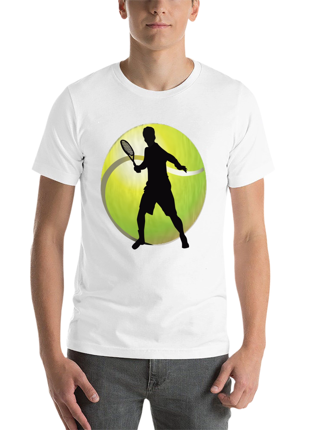 Tennis Player Graphic T-Shirt - Sporty Black Tee - 14