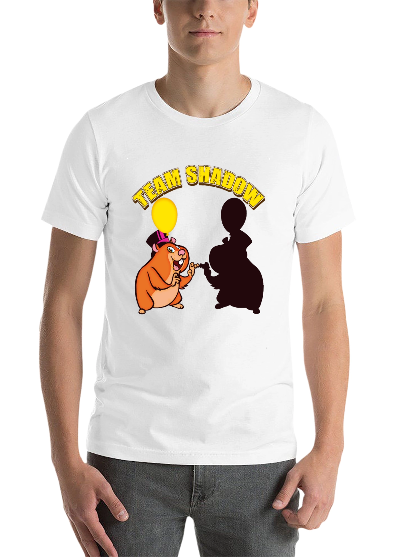 Black Team Shadow T-Shirt - Cute Hamster Design view 14