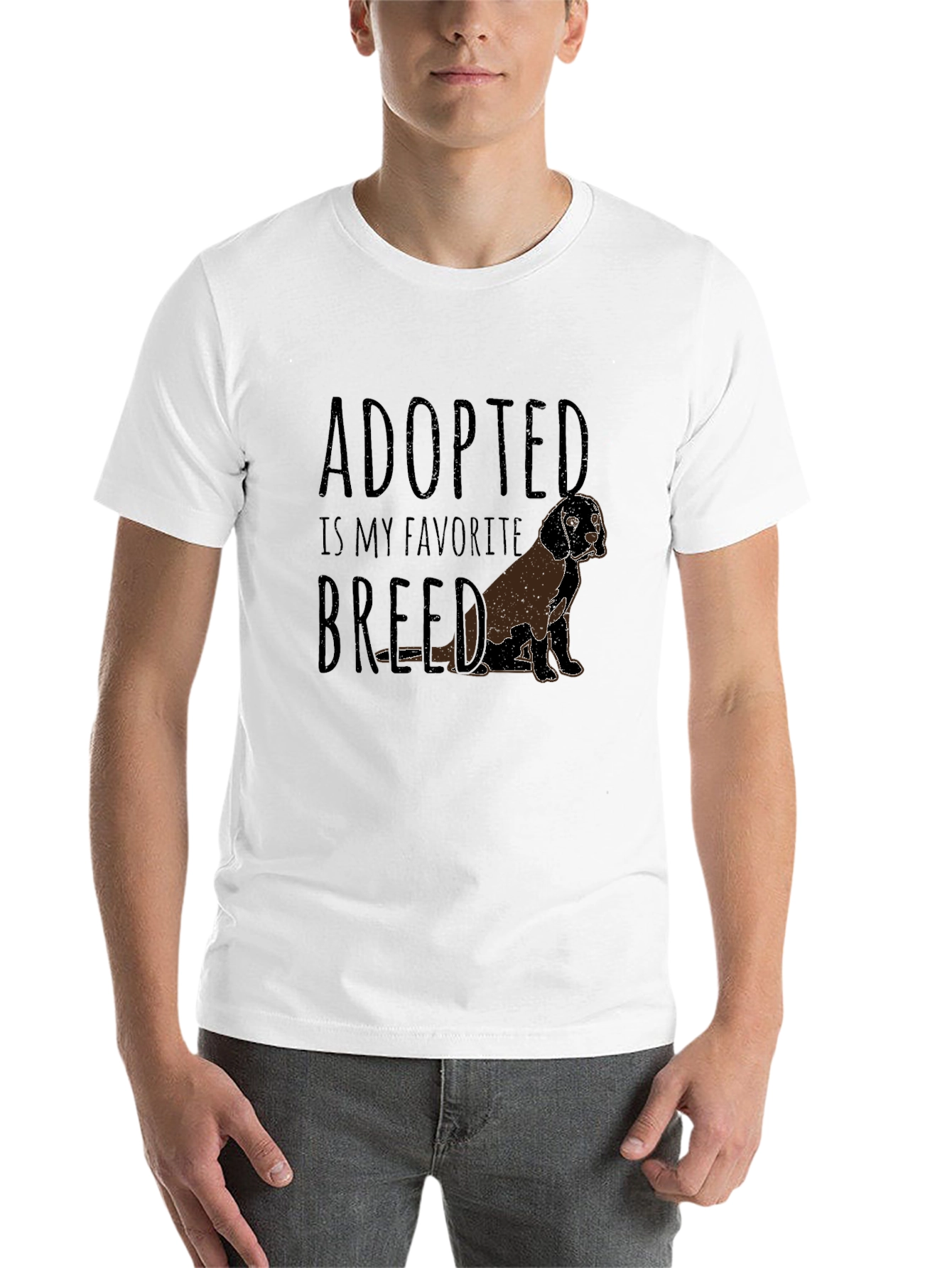 Black Adopted is My Favorite Breed T-Shirt view 14