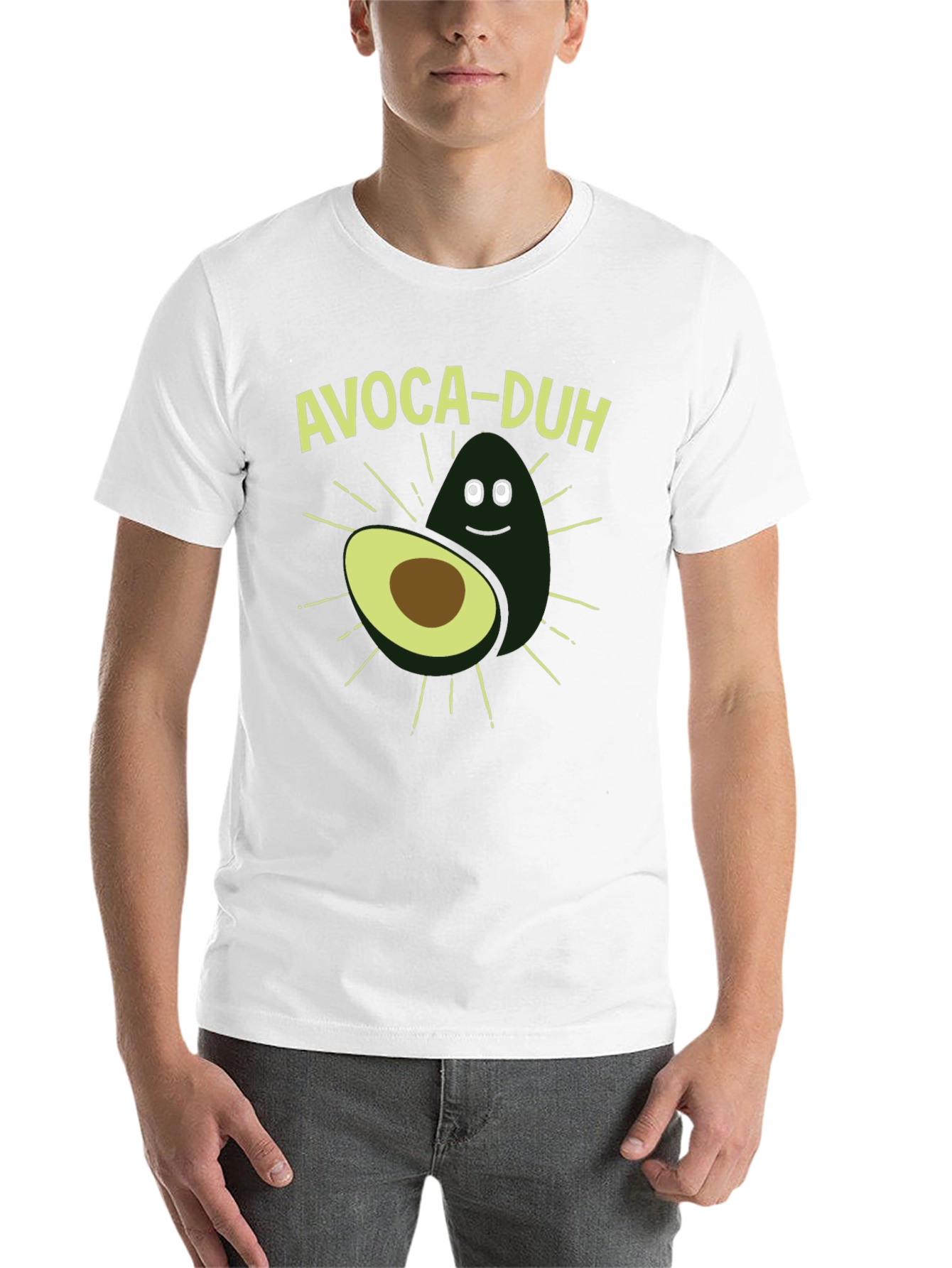 Black Avoca-duh Funny Avocado Graphic T-Shirt view 14